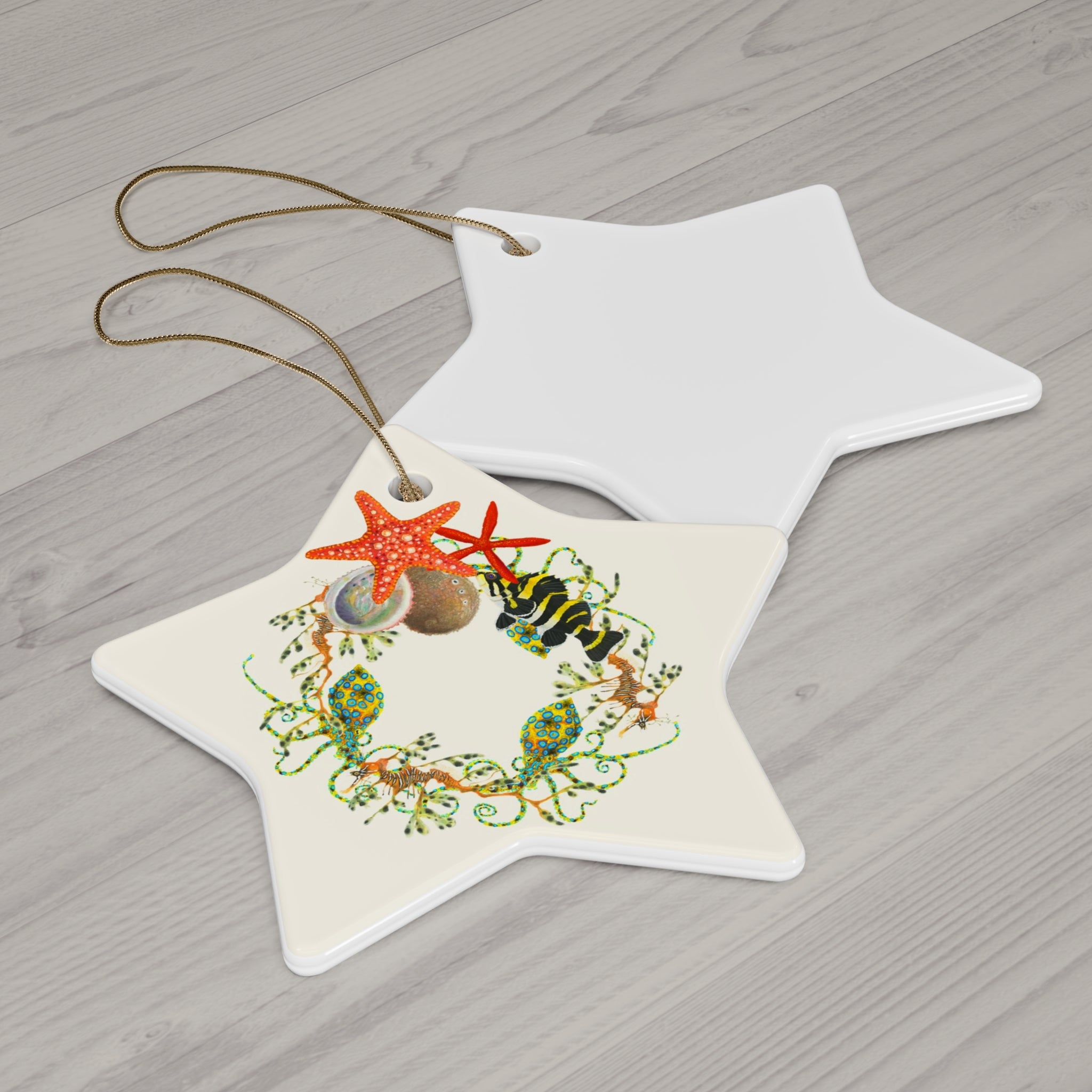 Nautical Wreath Ceramic Ornament