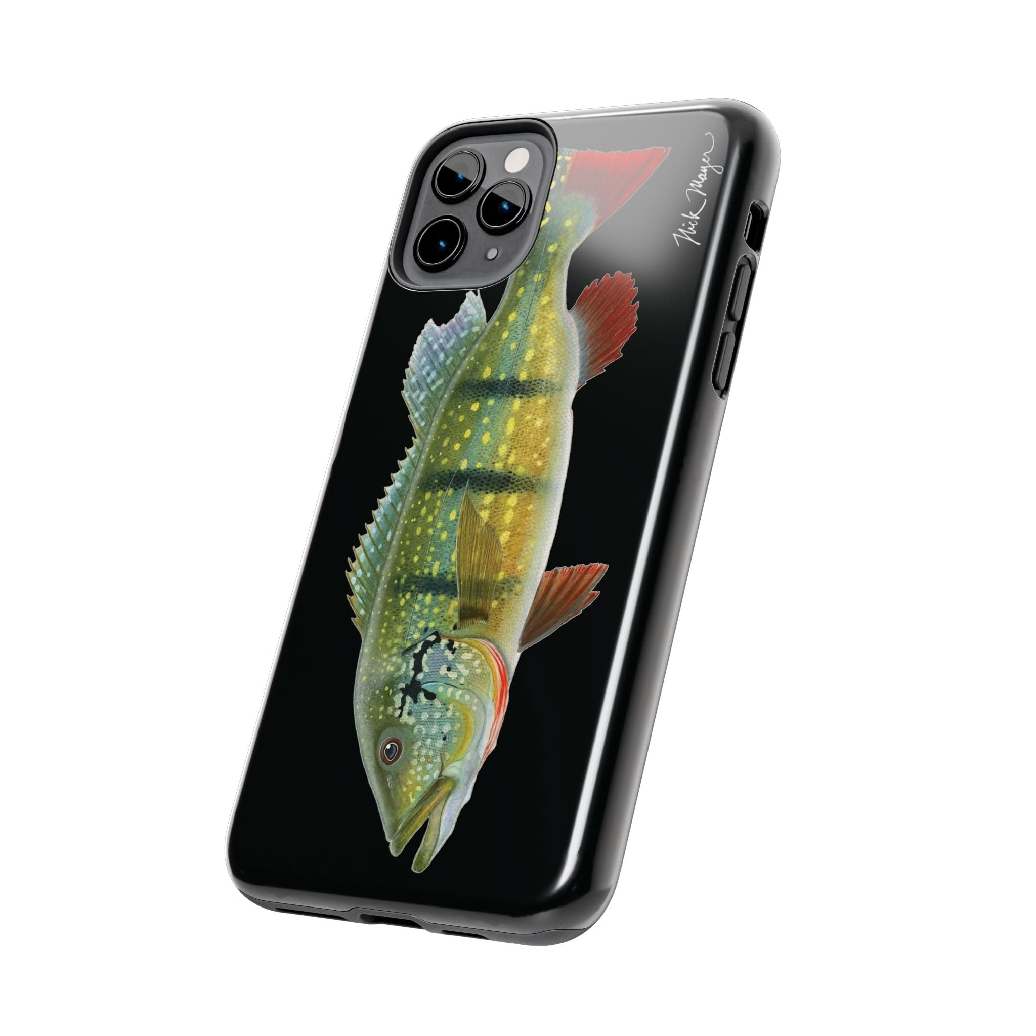 Peacock Bass Black iPhone Case