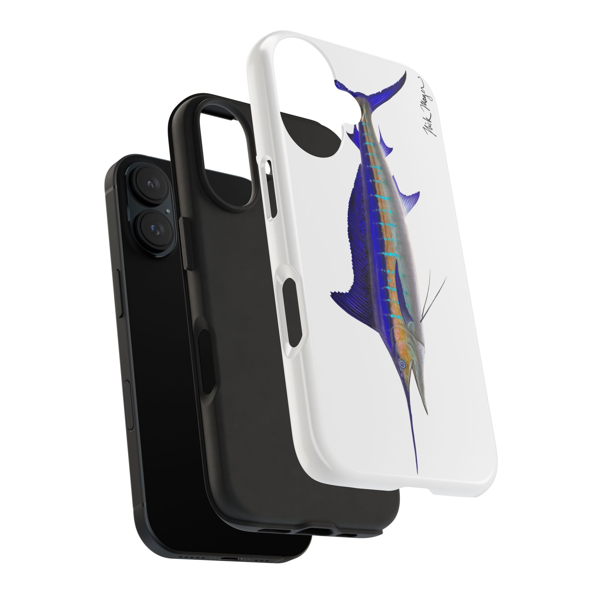 Striped Marlin White Phone Case (iPhone)