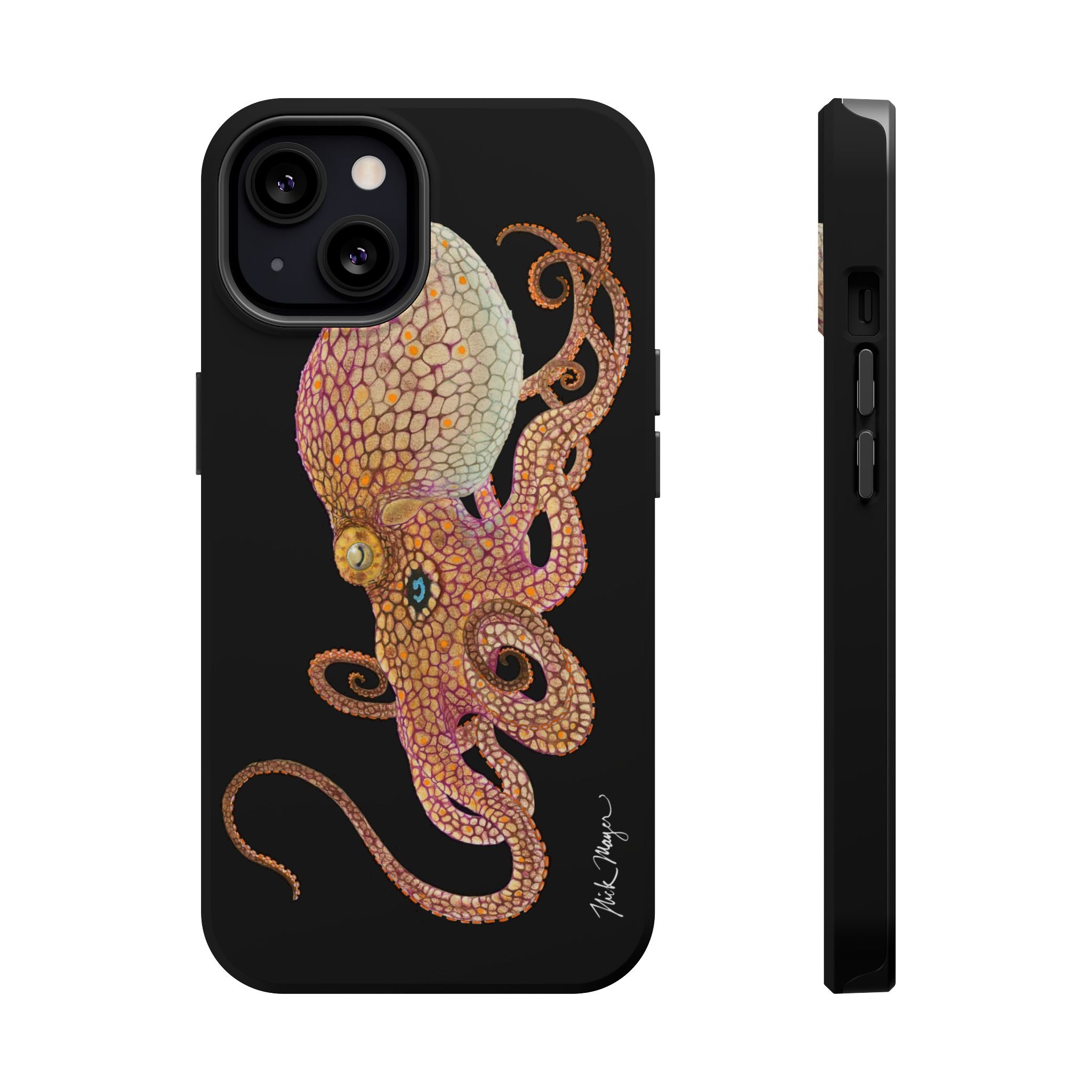 Two Spot Octopus MagSafe Black iPhone Case