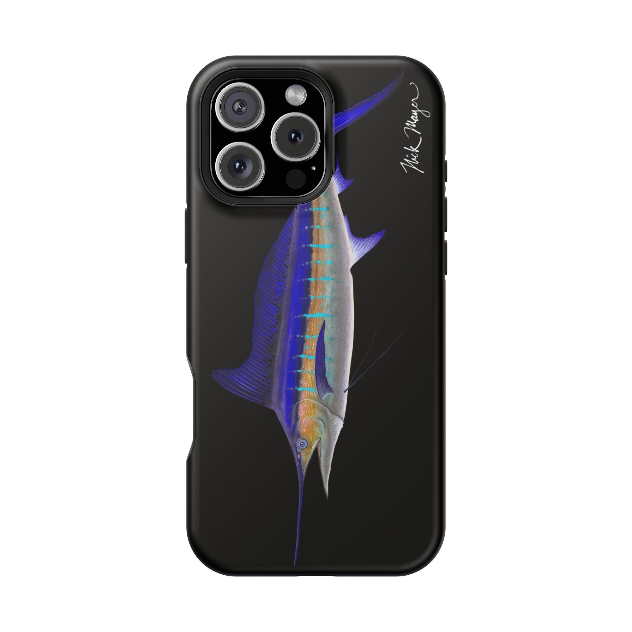 Striped Marlin MagSafe Black iPhone Case