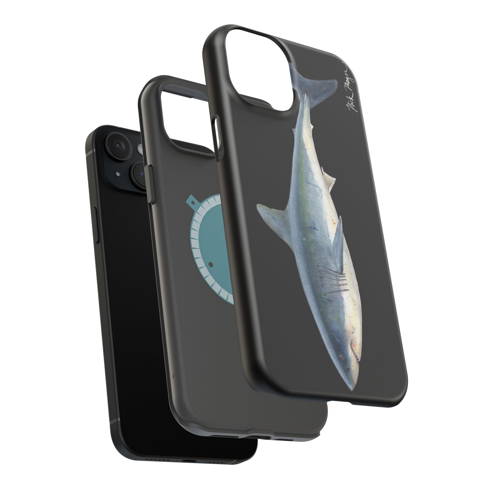 Great White Shark Black MagSafe iPhone Case