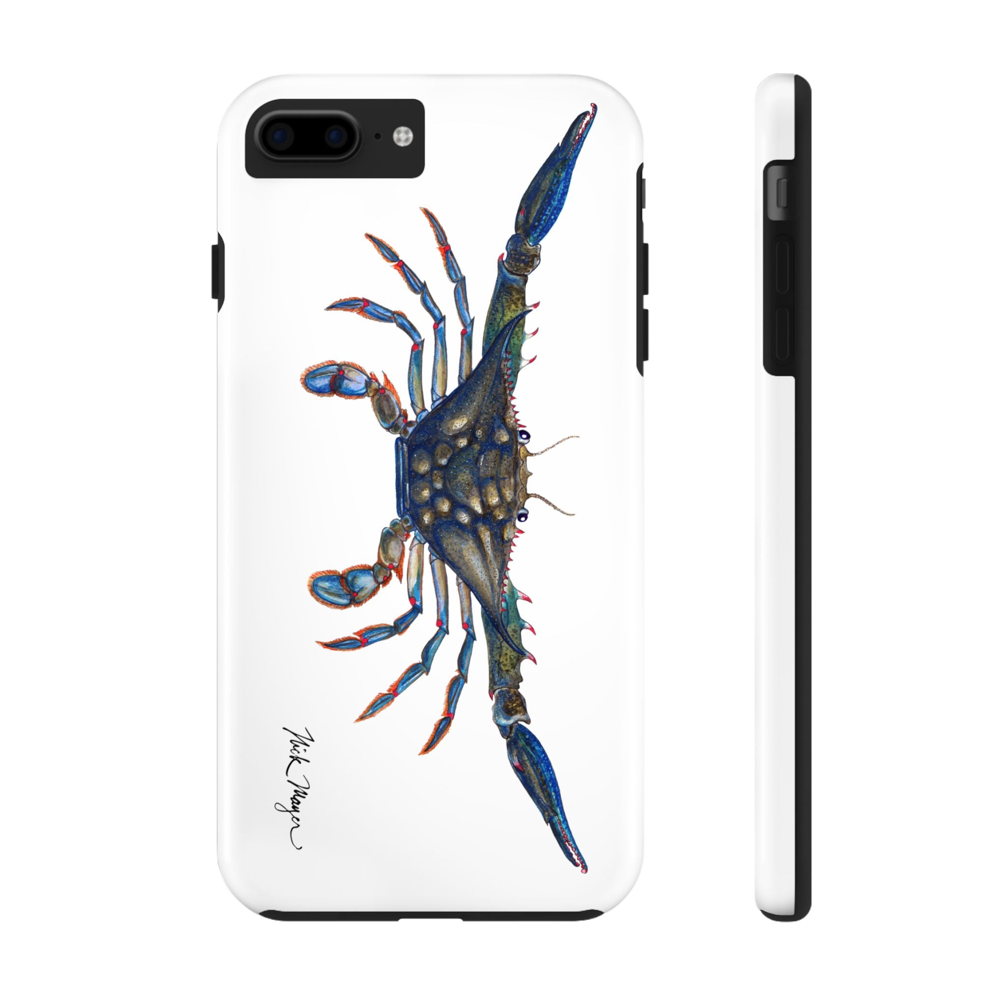 Blue Crab White Phone Case (iPhone)