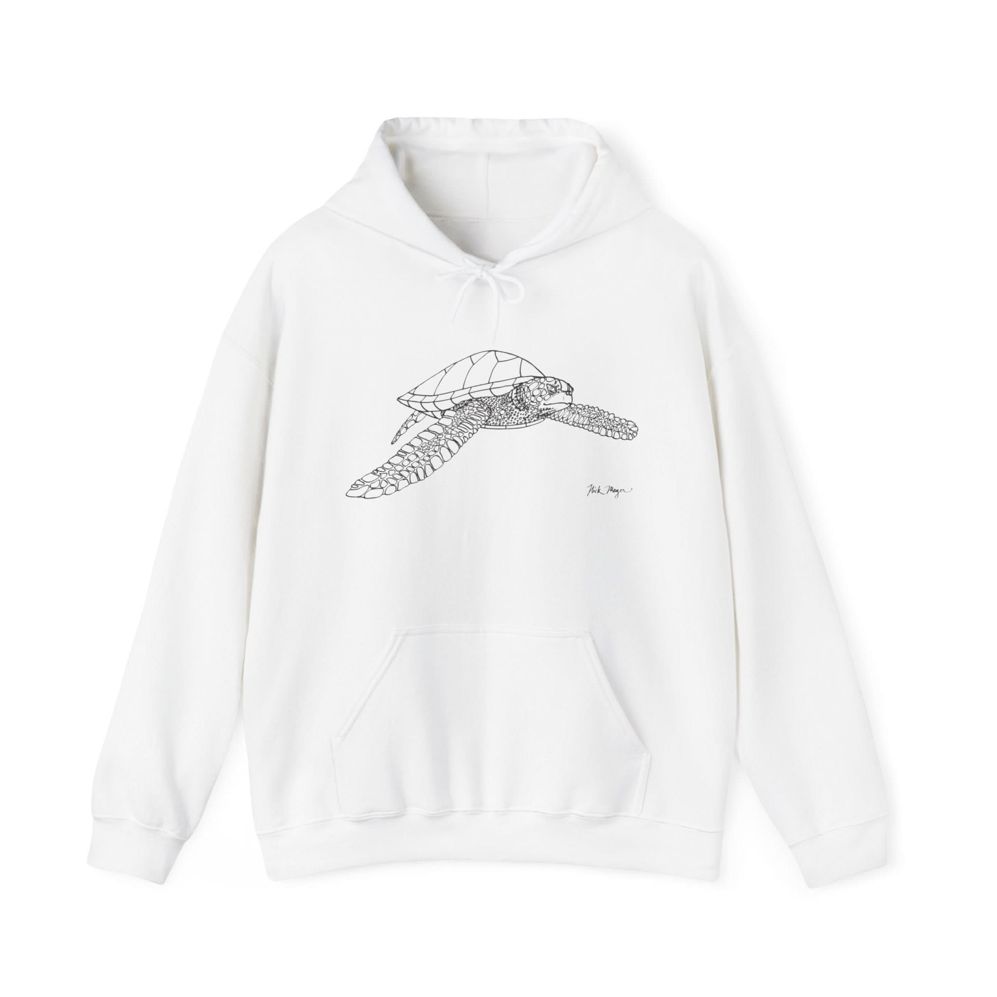 Sea Turtle Drawing Warm Hoodie