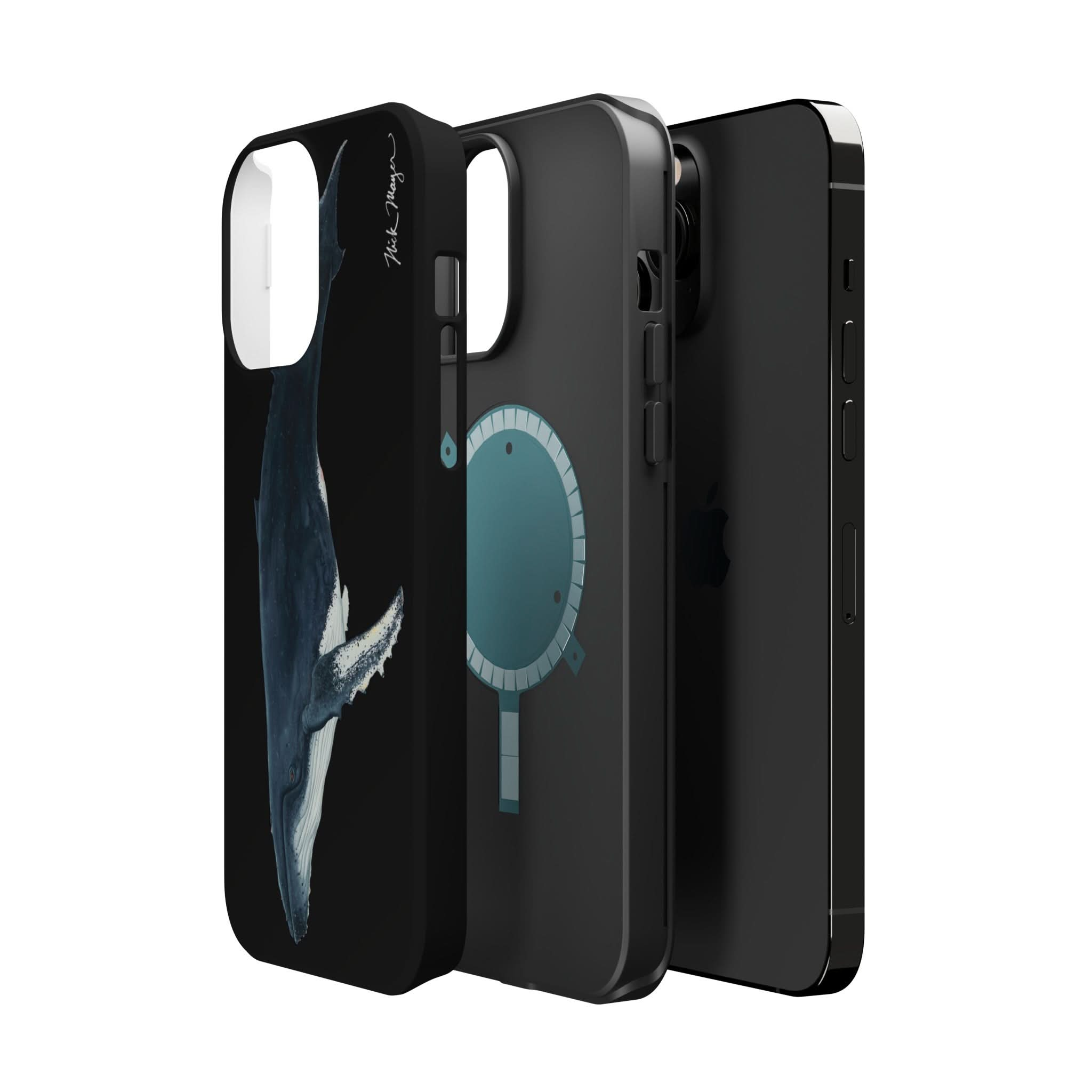 Humpback Whale MagSafe Black iPhone Case