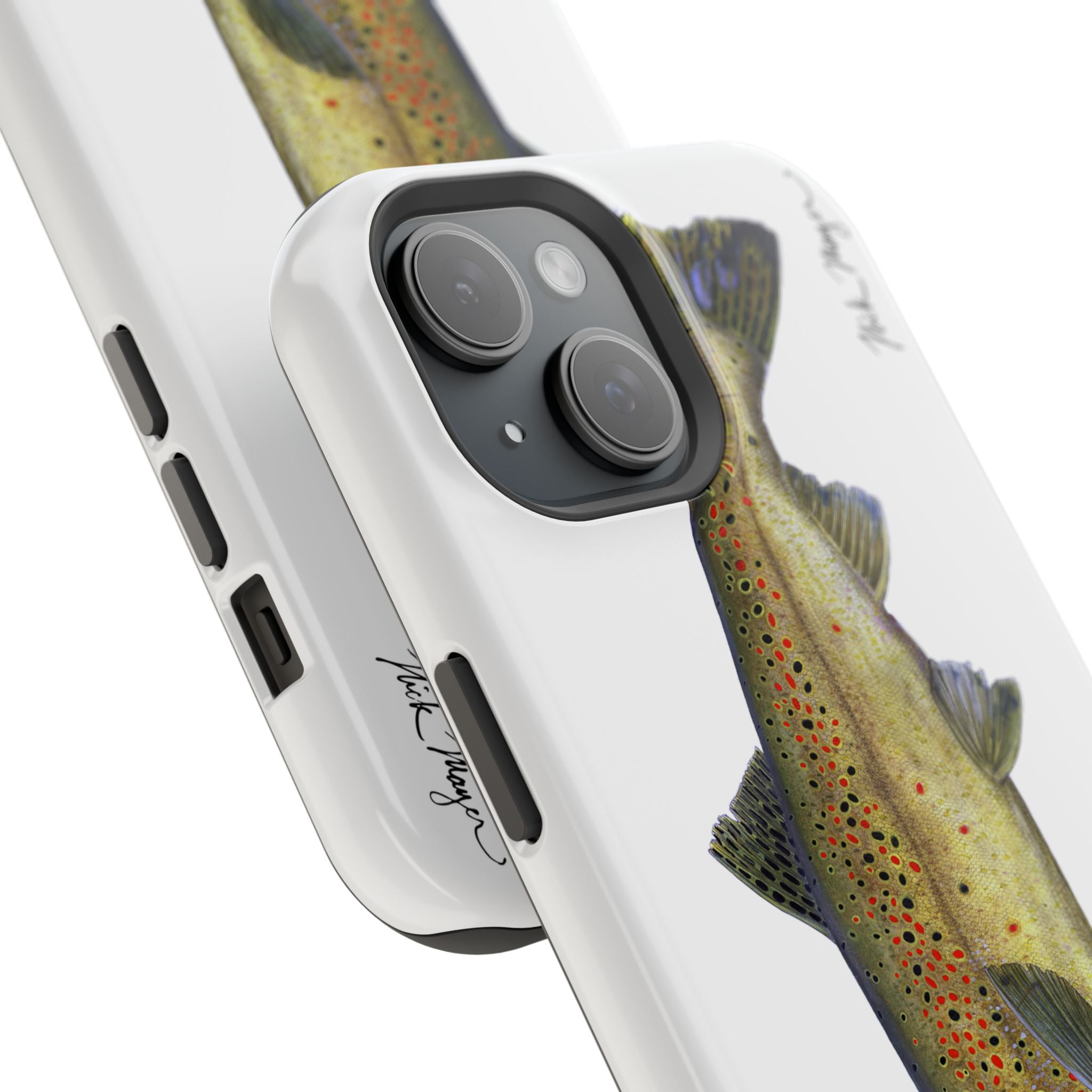 Brown Trout MagSafe White iPhone Case