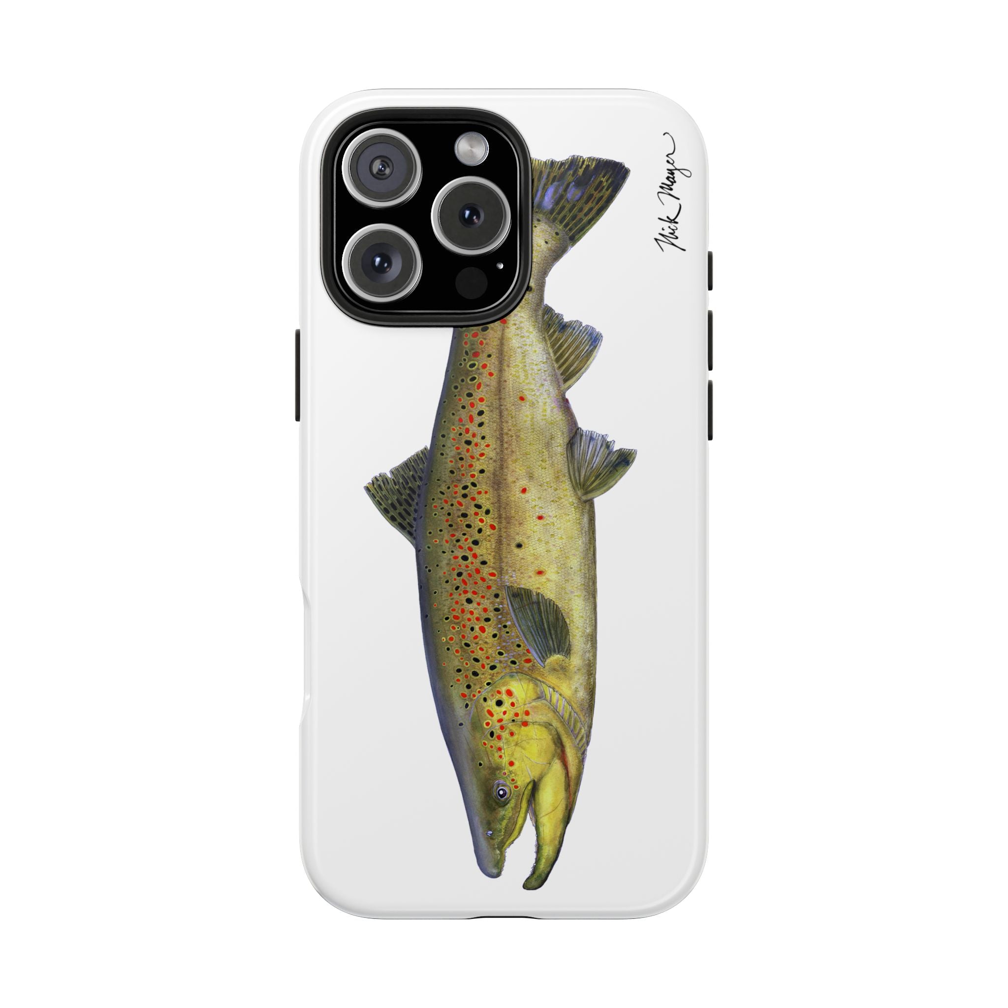 Brown Trout White Phone Case (iPhone)