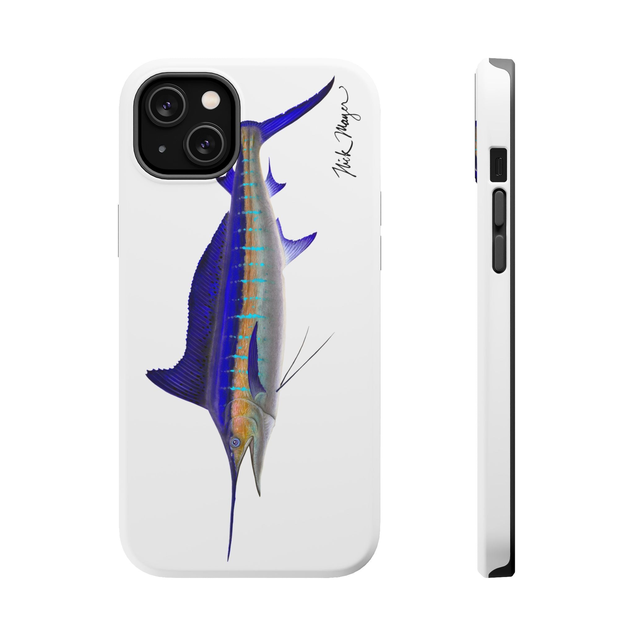 Striped Marlin MagSafe White iPhone Case