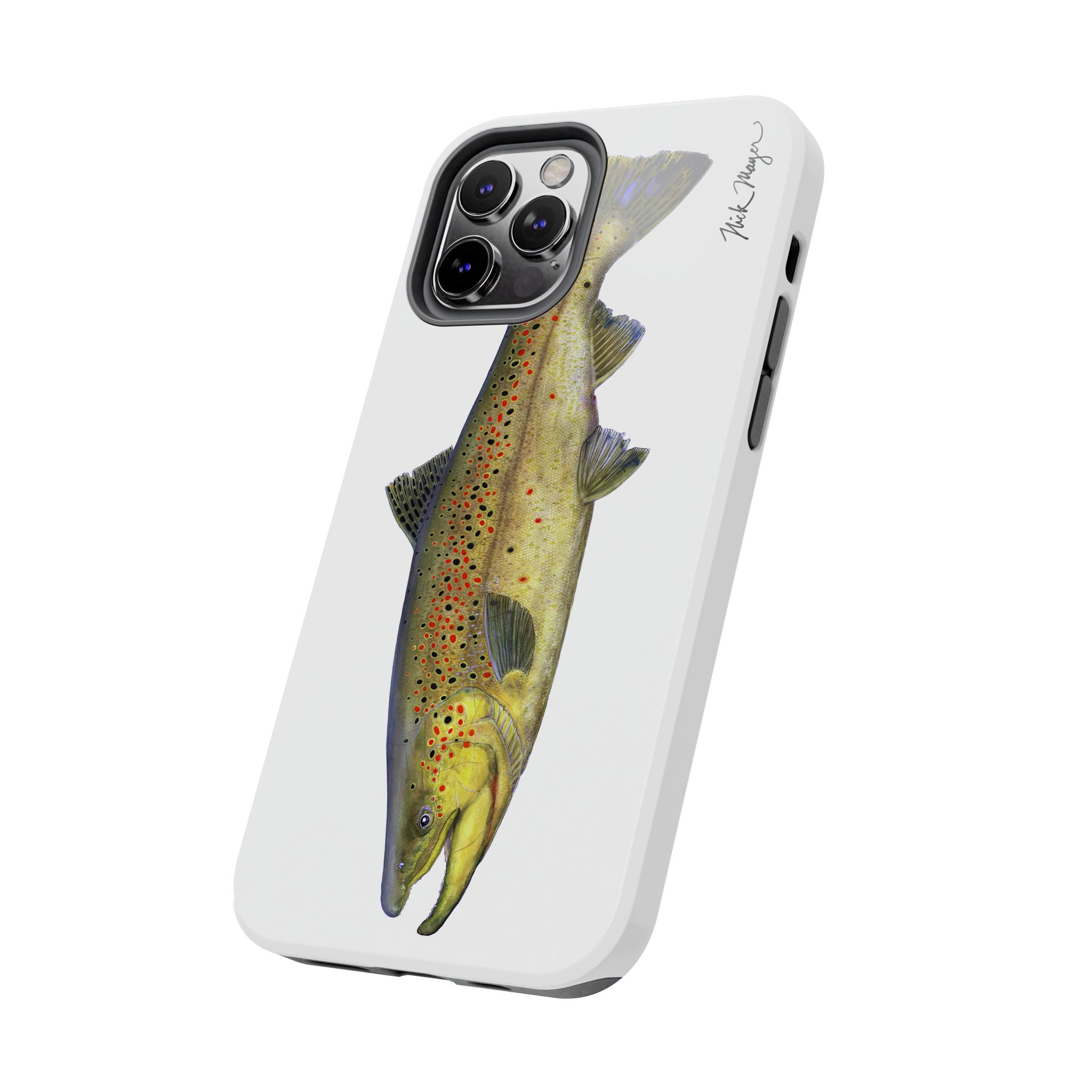 Brown Trout White Phone Case (iPhone)