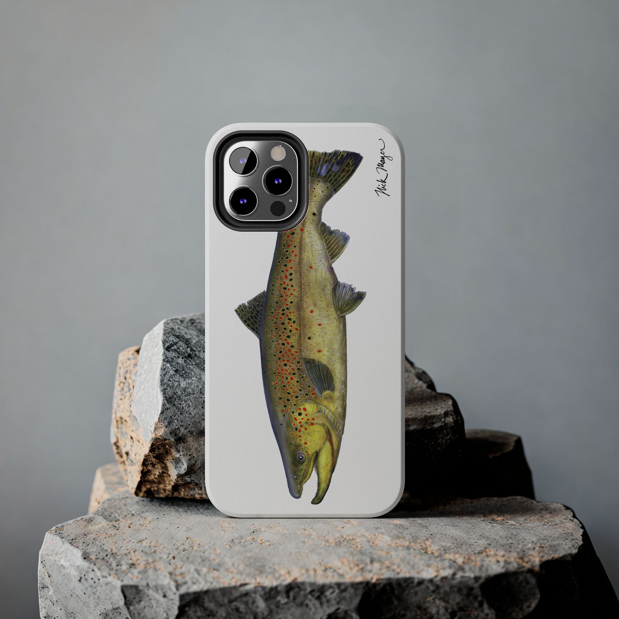 Brown Trout White Phone Case (iPhone)