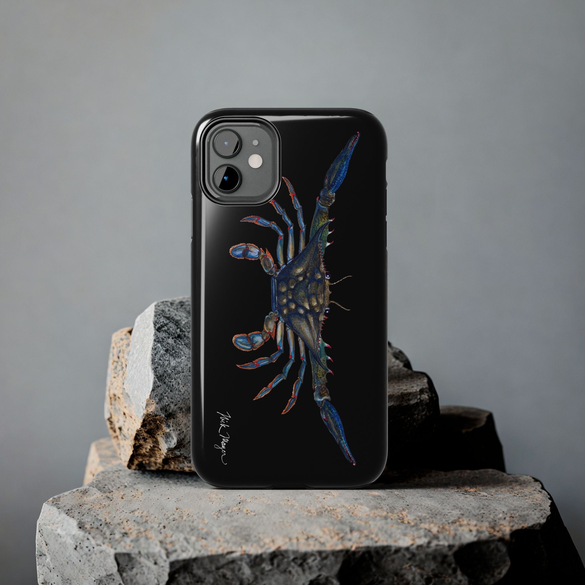 Blue Crab Black Phone Case (iPhone)