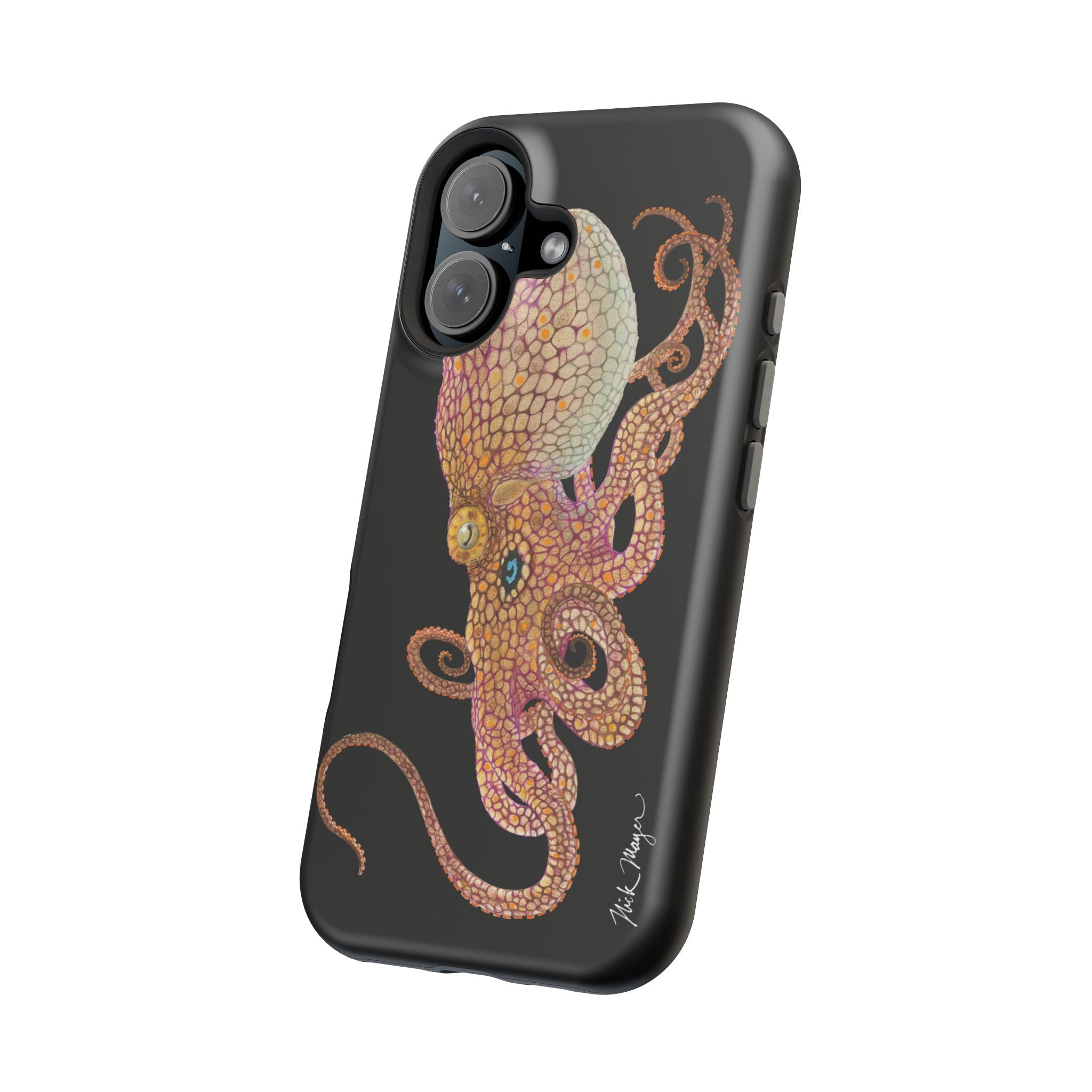 Two Spot Octopus MagSafe Black iPhone Case