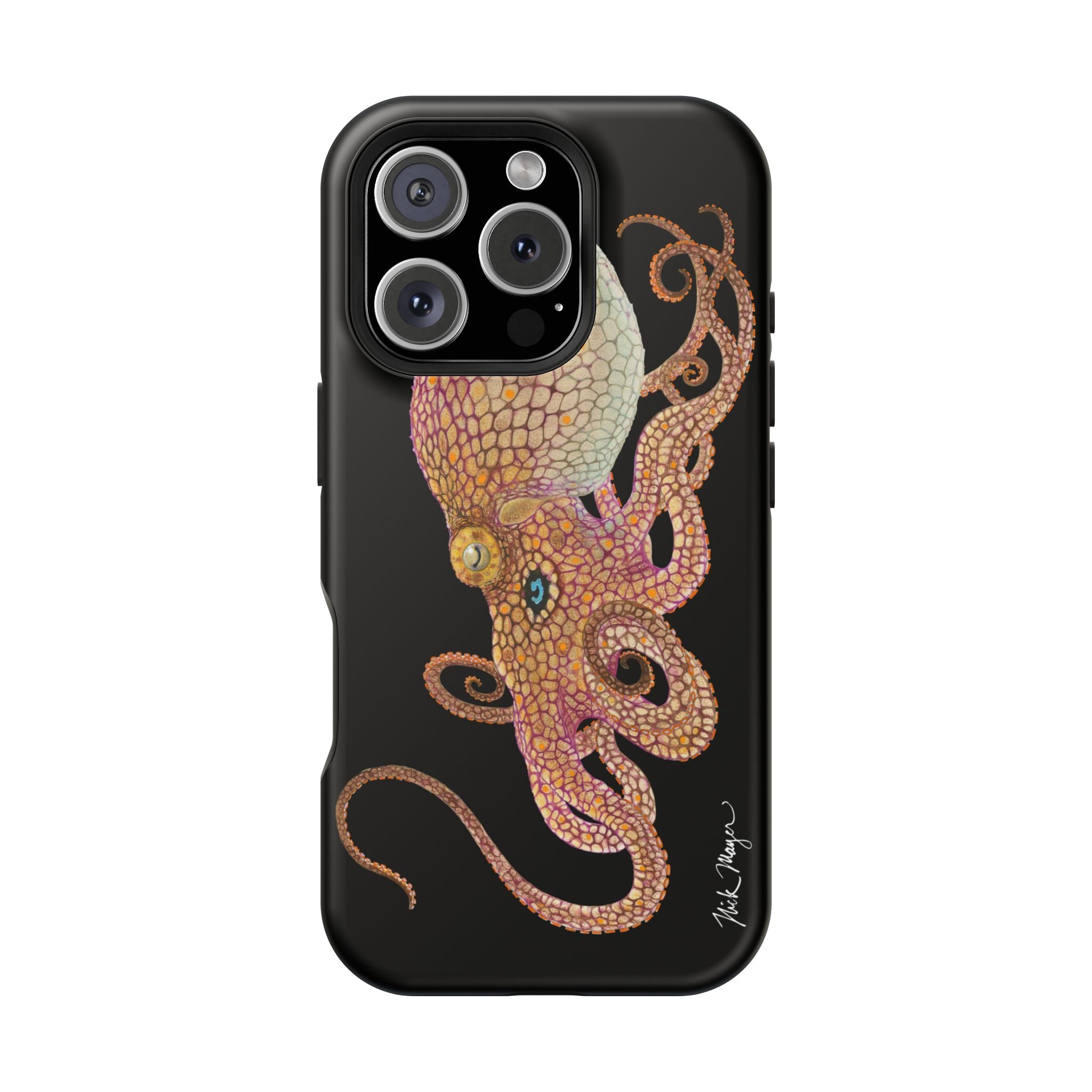 Two Spot Octopus MagSafe Black iPhone Case