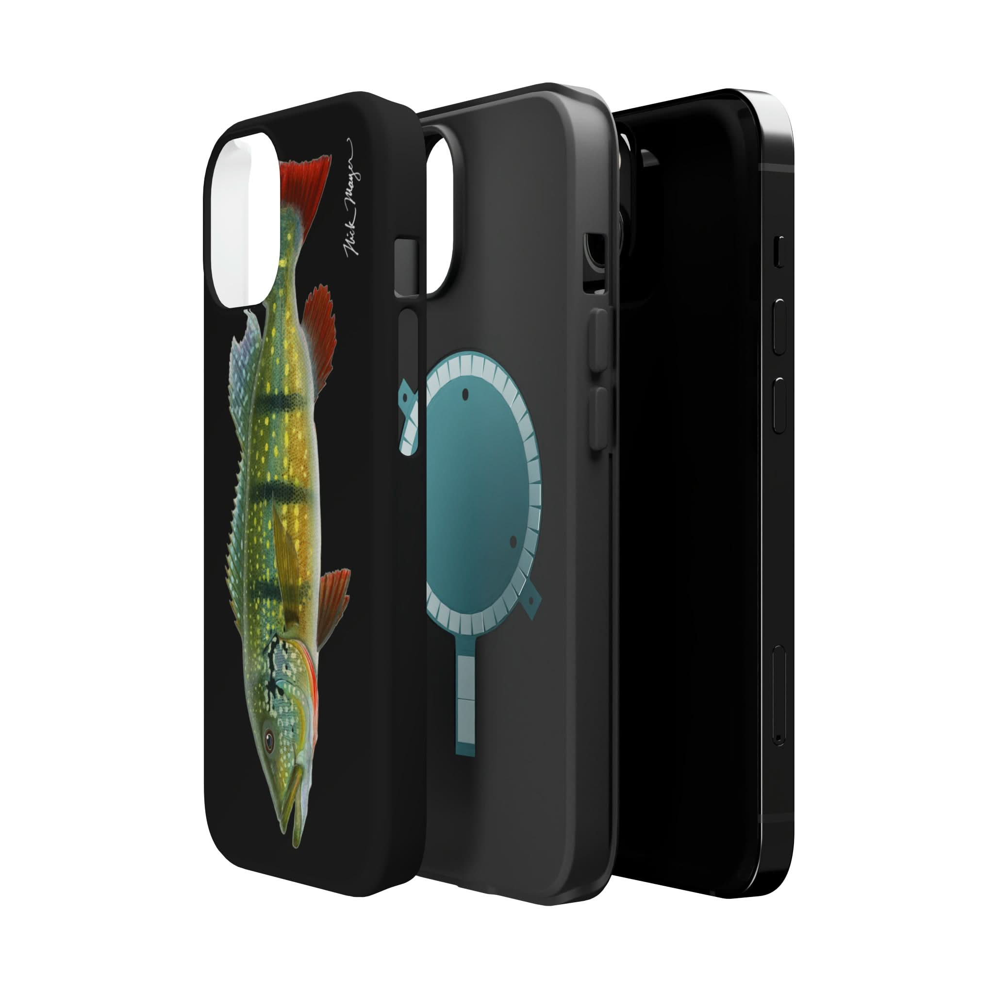 Peacock Bass MagSafe Black iPhone Case