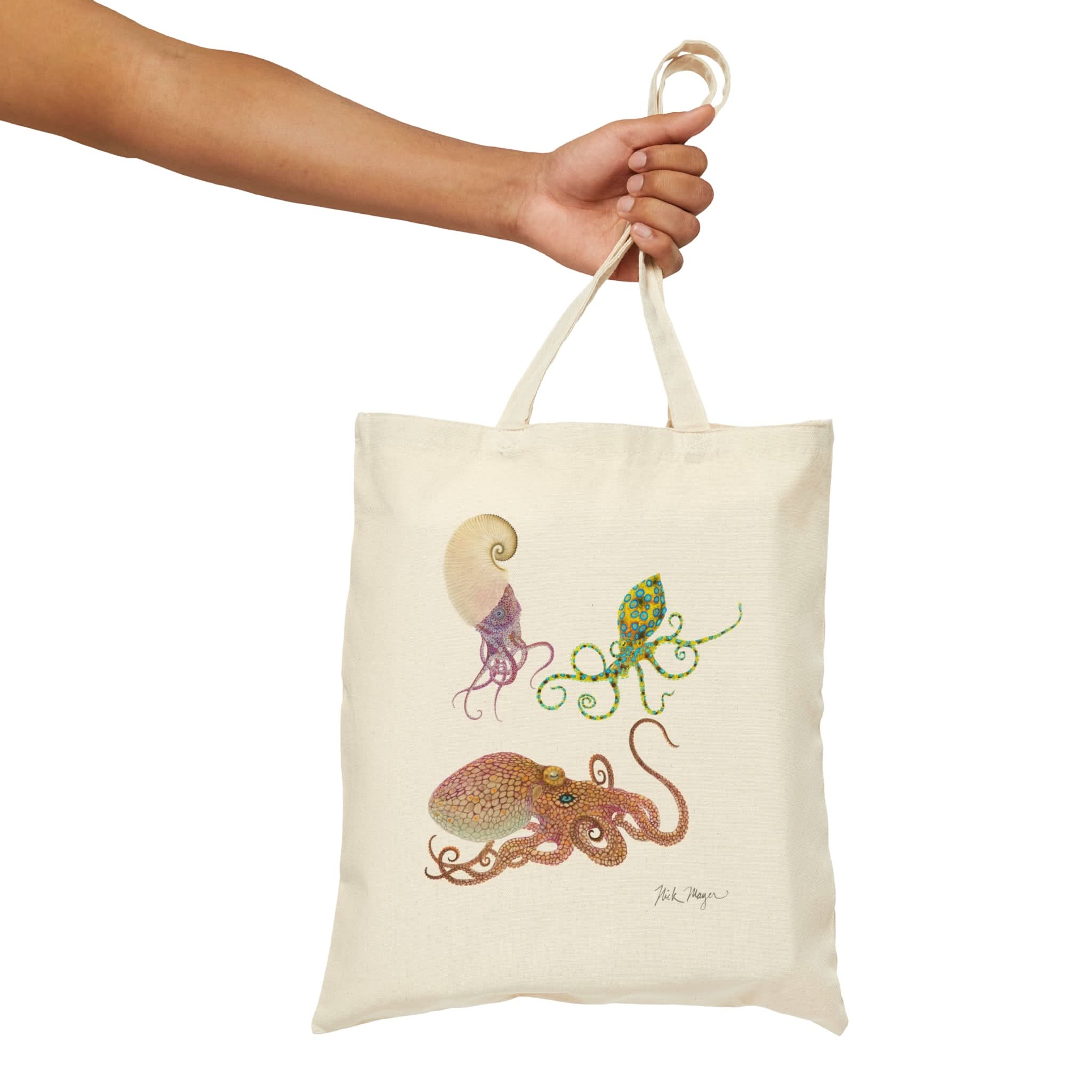 Octopi Cotton Canvas Tote Bag