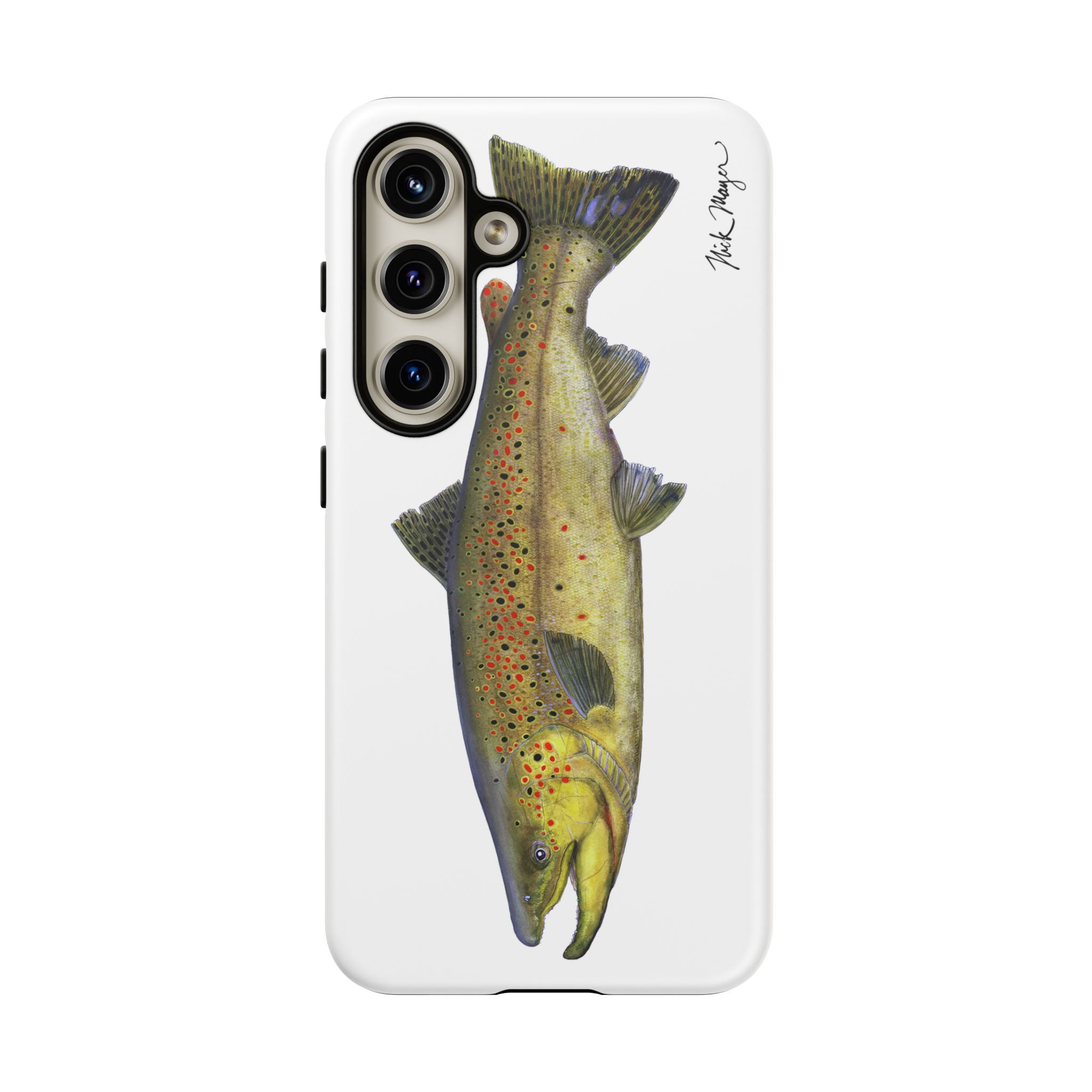 Brown Trout White Phone Case (Samsung)