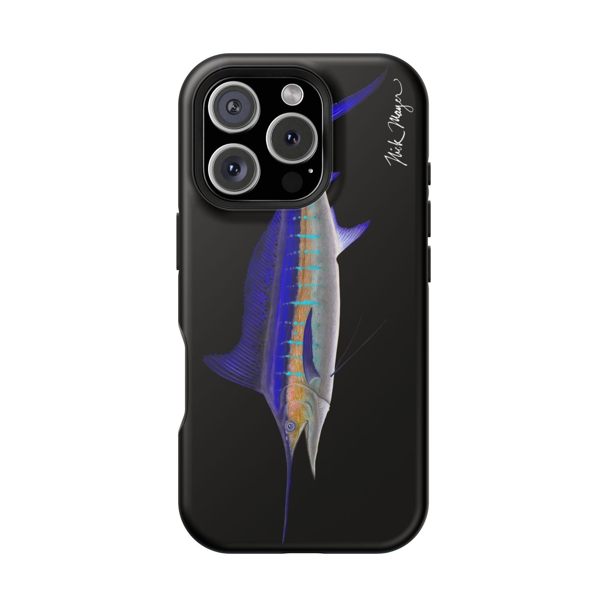 Striped Marlin MagSafe Black iPhone Case