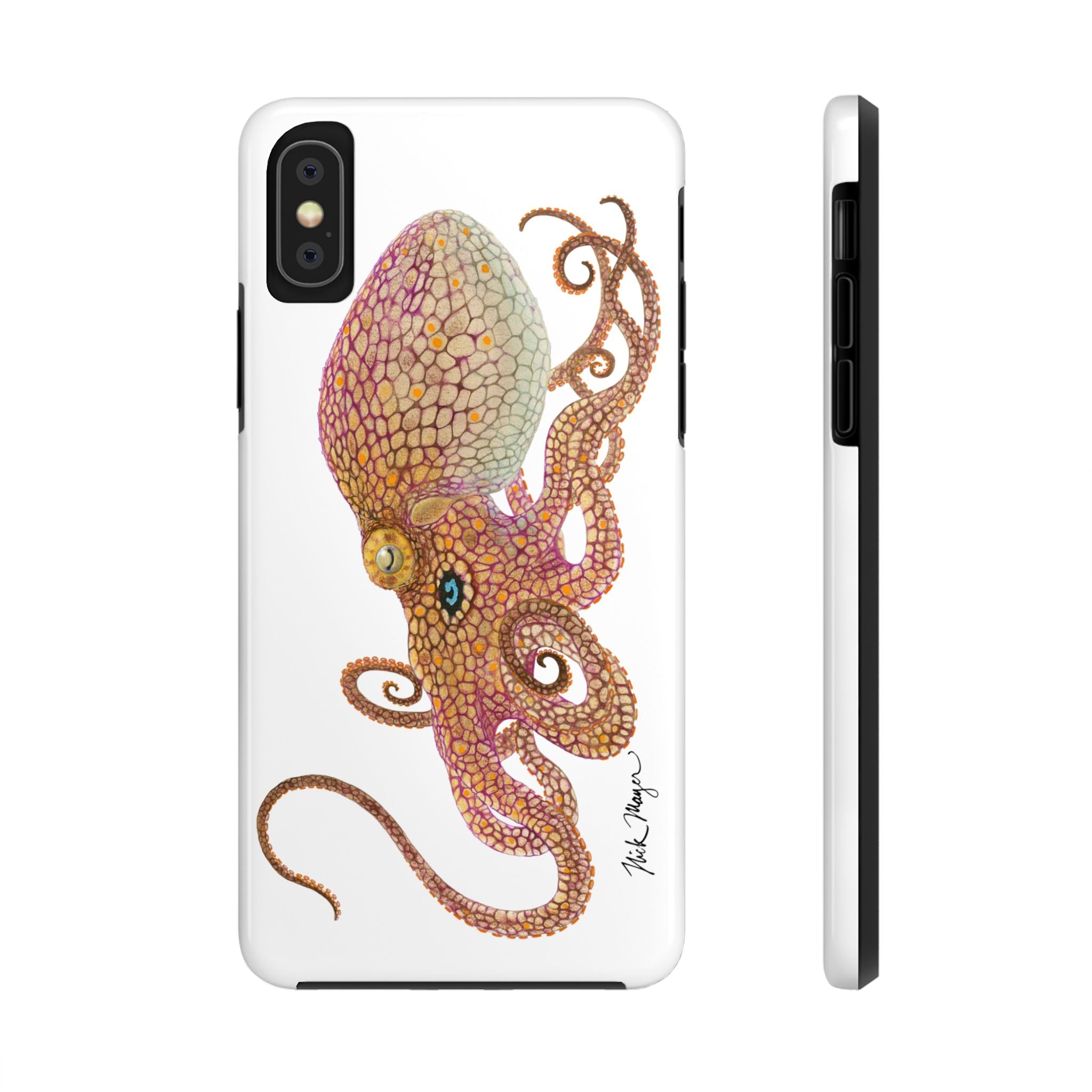 Two Spot Octopus White Phone Case (iPhone)