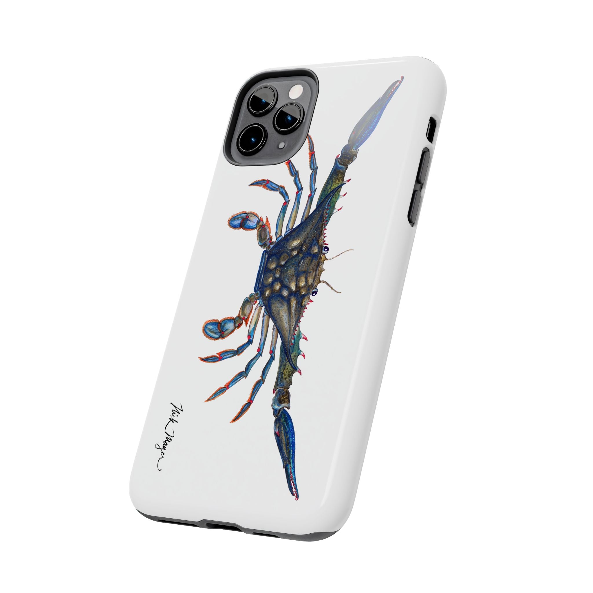 Blue Crab White Phone Case (iPhone)