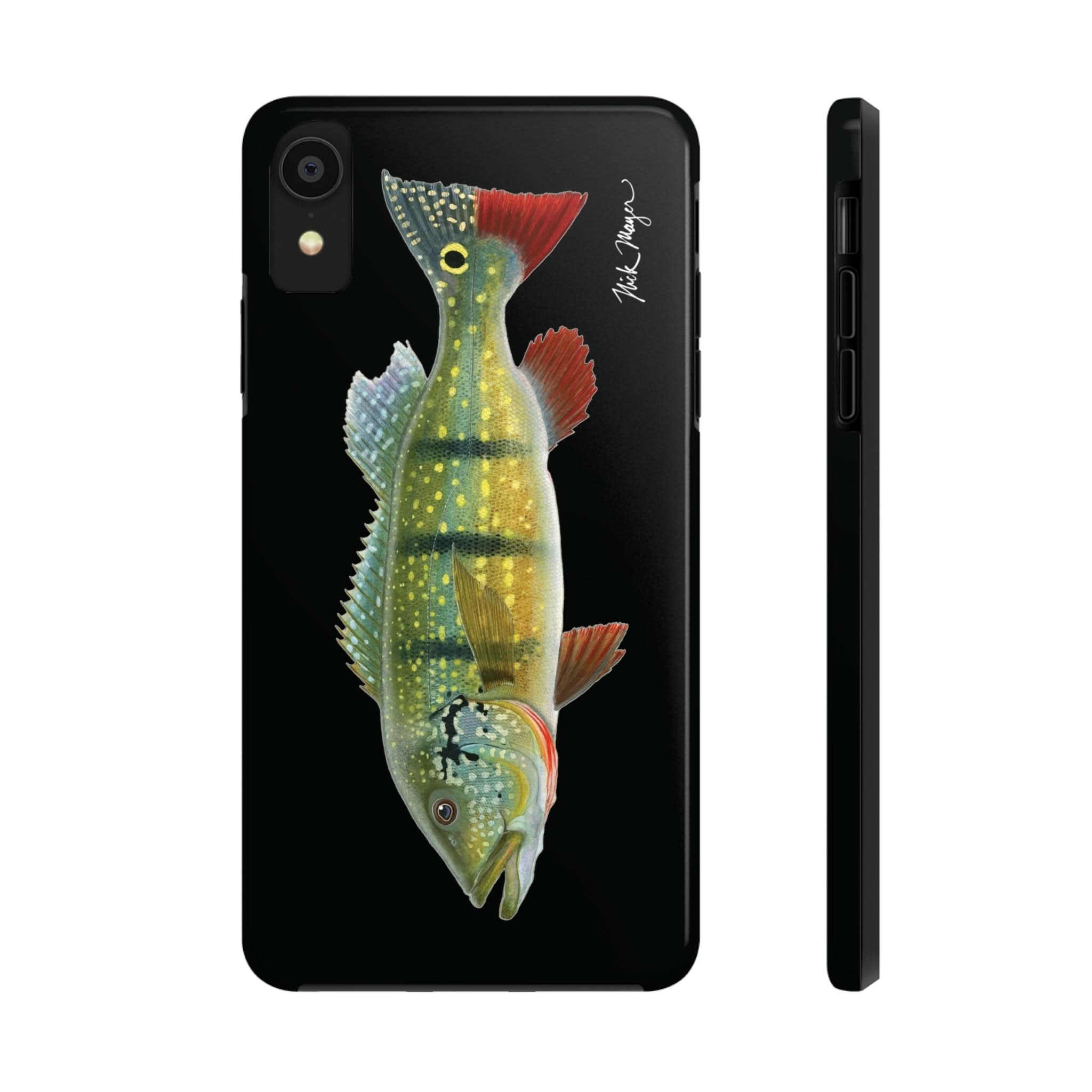 Peacock Bass Black iPhone Case