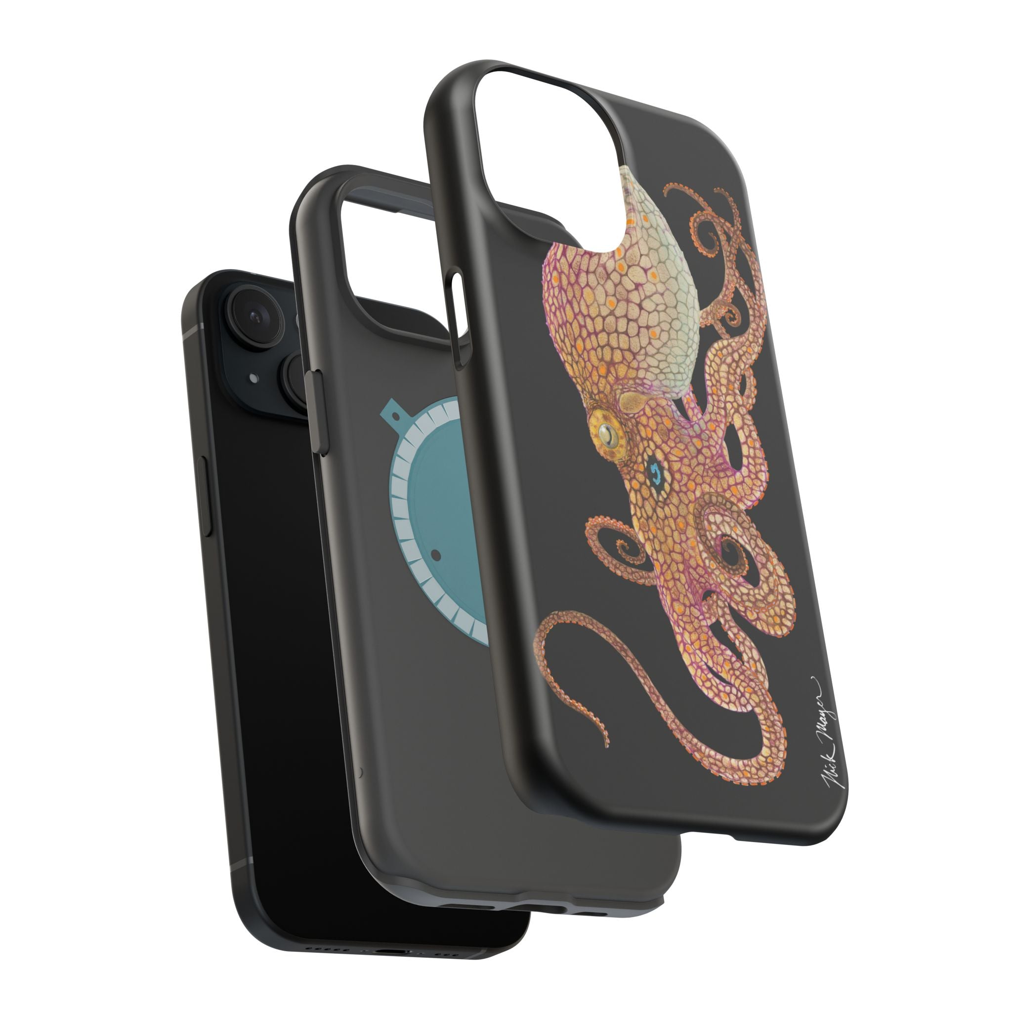 Two Spot Octopus MagSafe Black iPhone Case