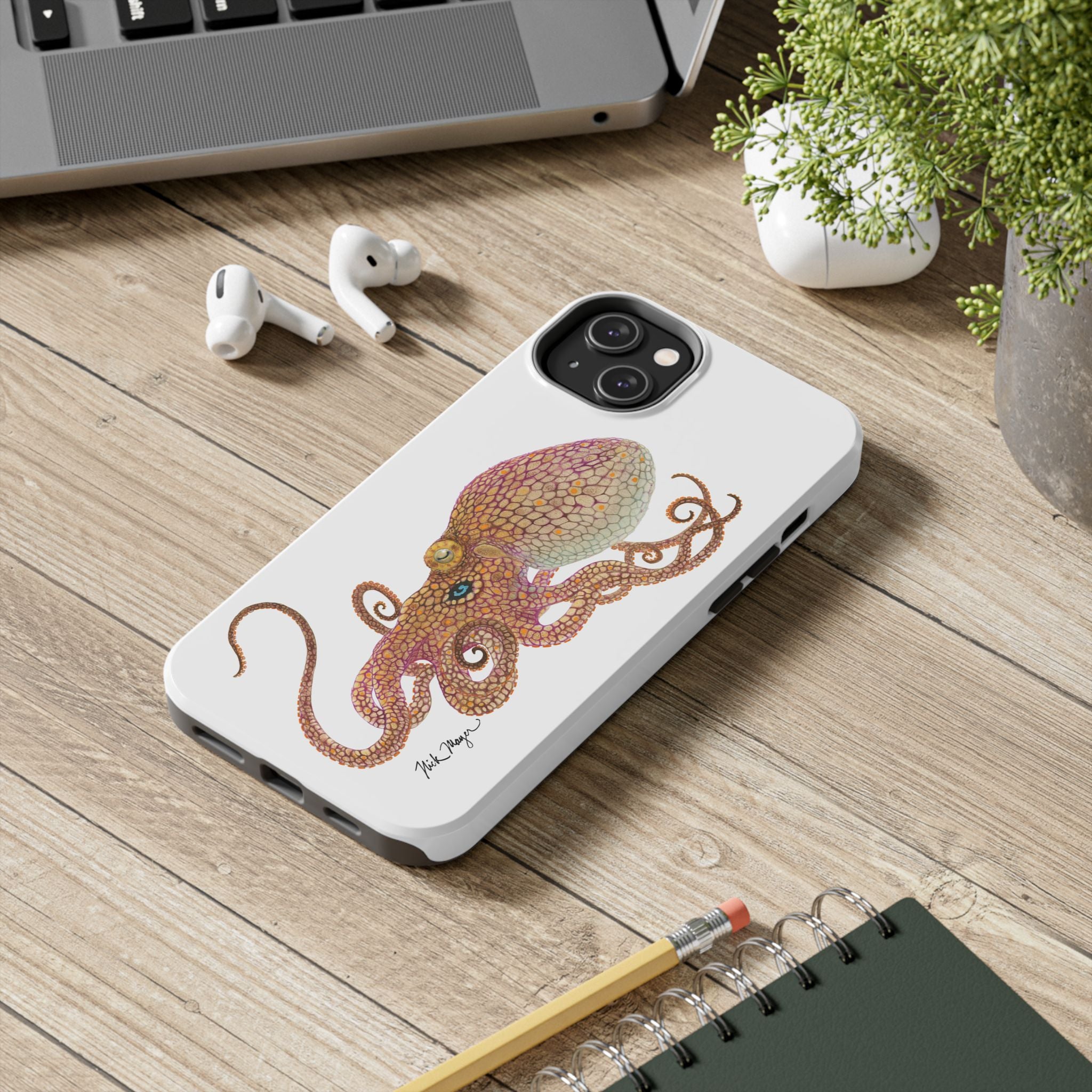 Two Spot Octopus White Phone Case (iPhone)