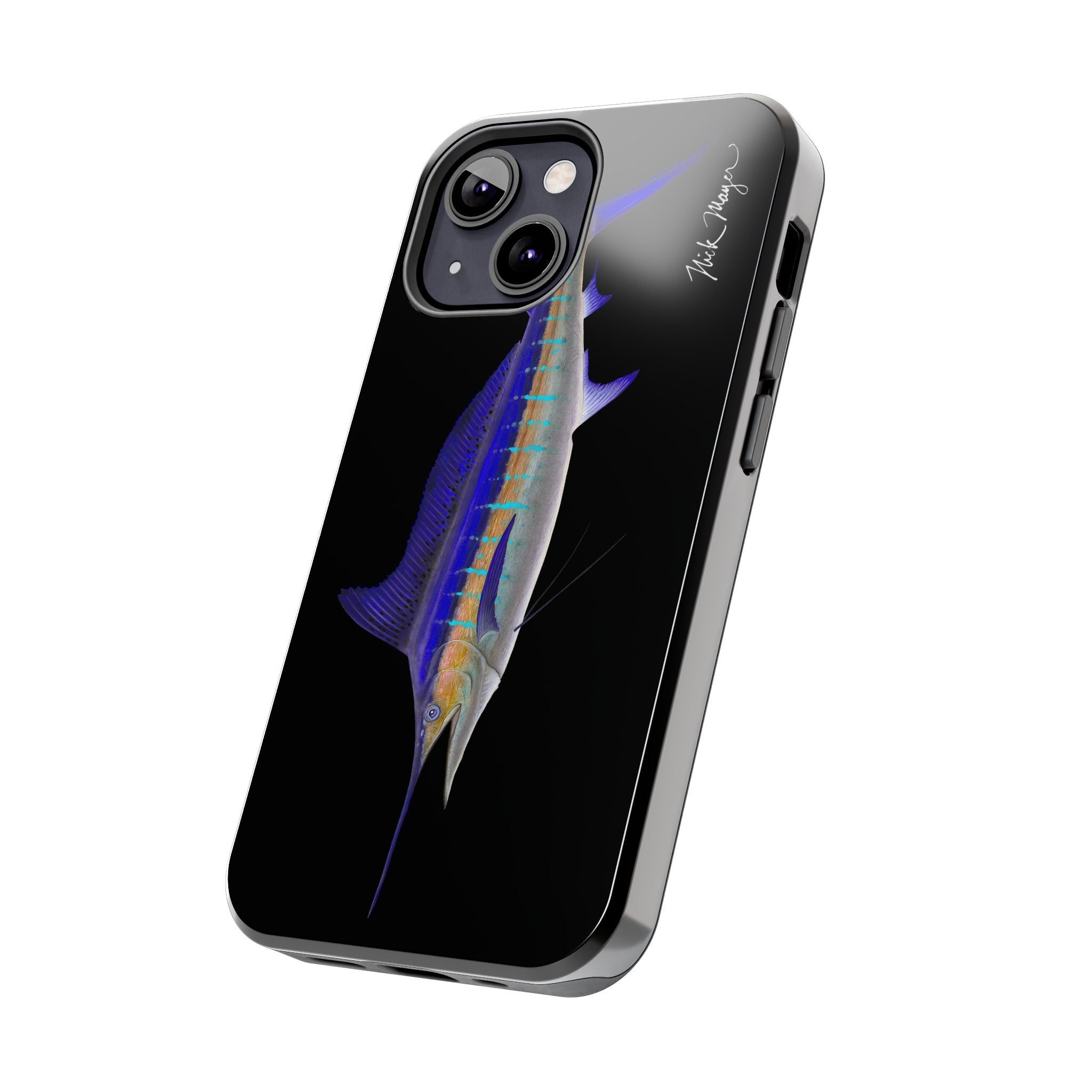 Striped Marlin Black Phone Case (iPhone)