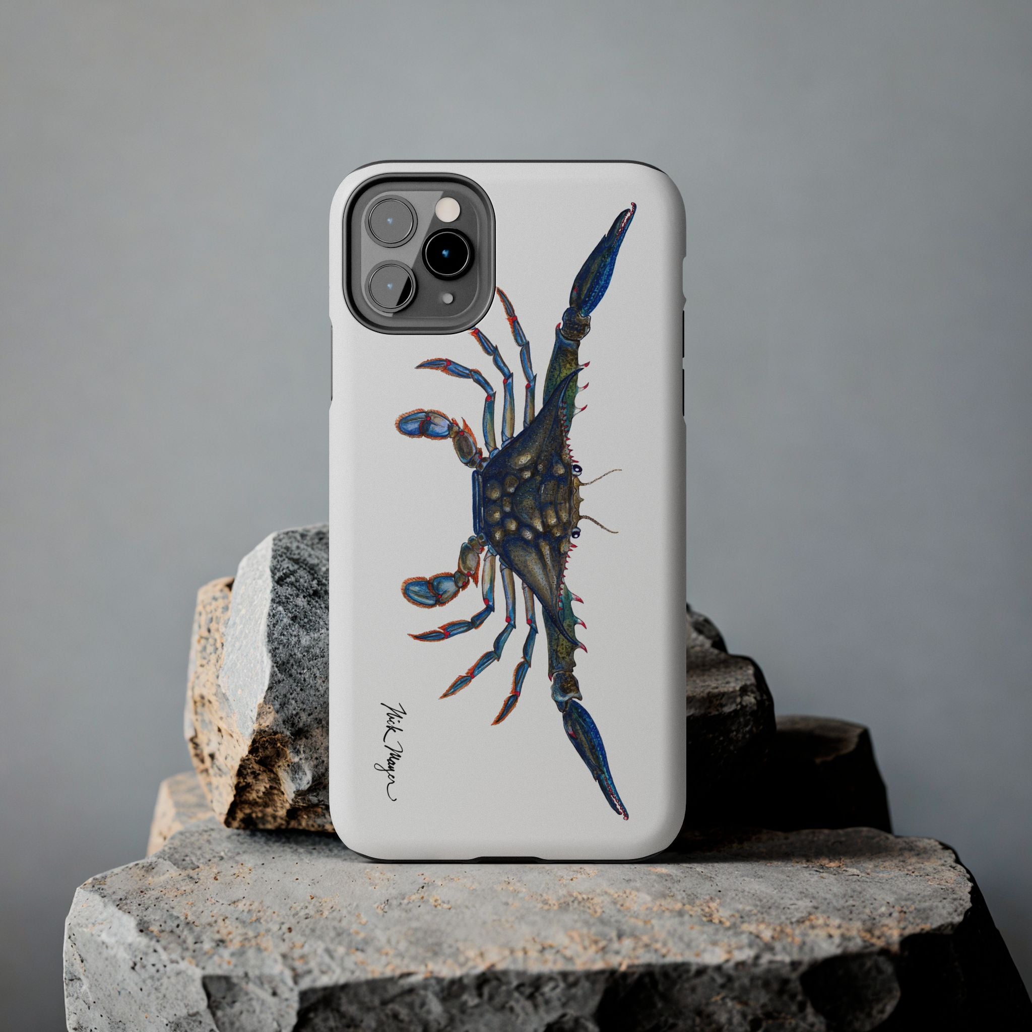 Blue Crab White Phone Case (iPhone)