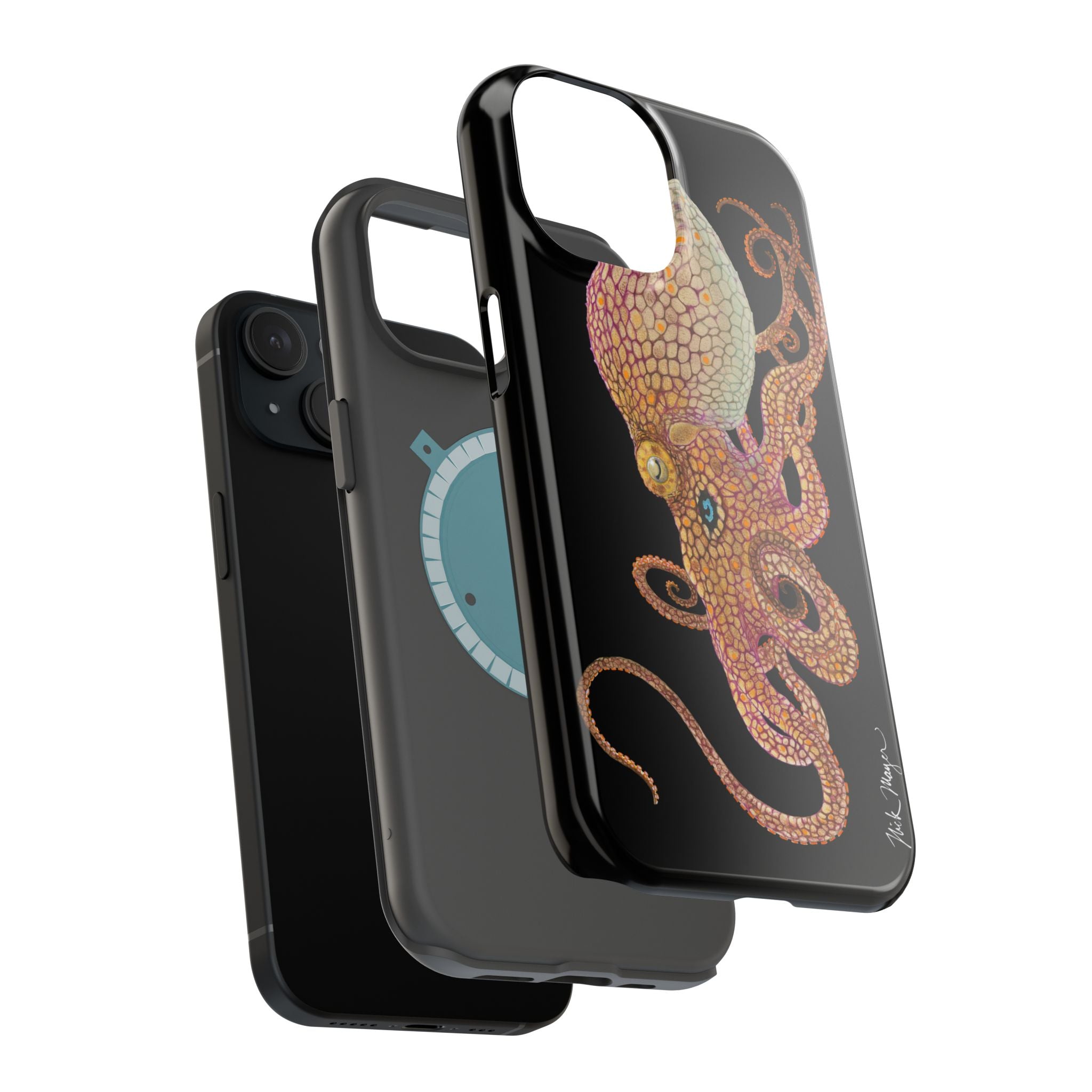 Two Spot Octopus MagSafe Black iPhone Case