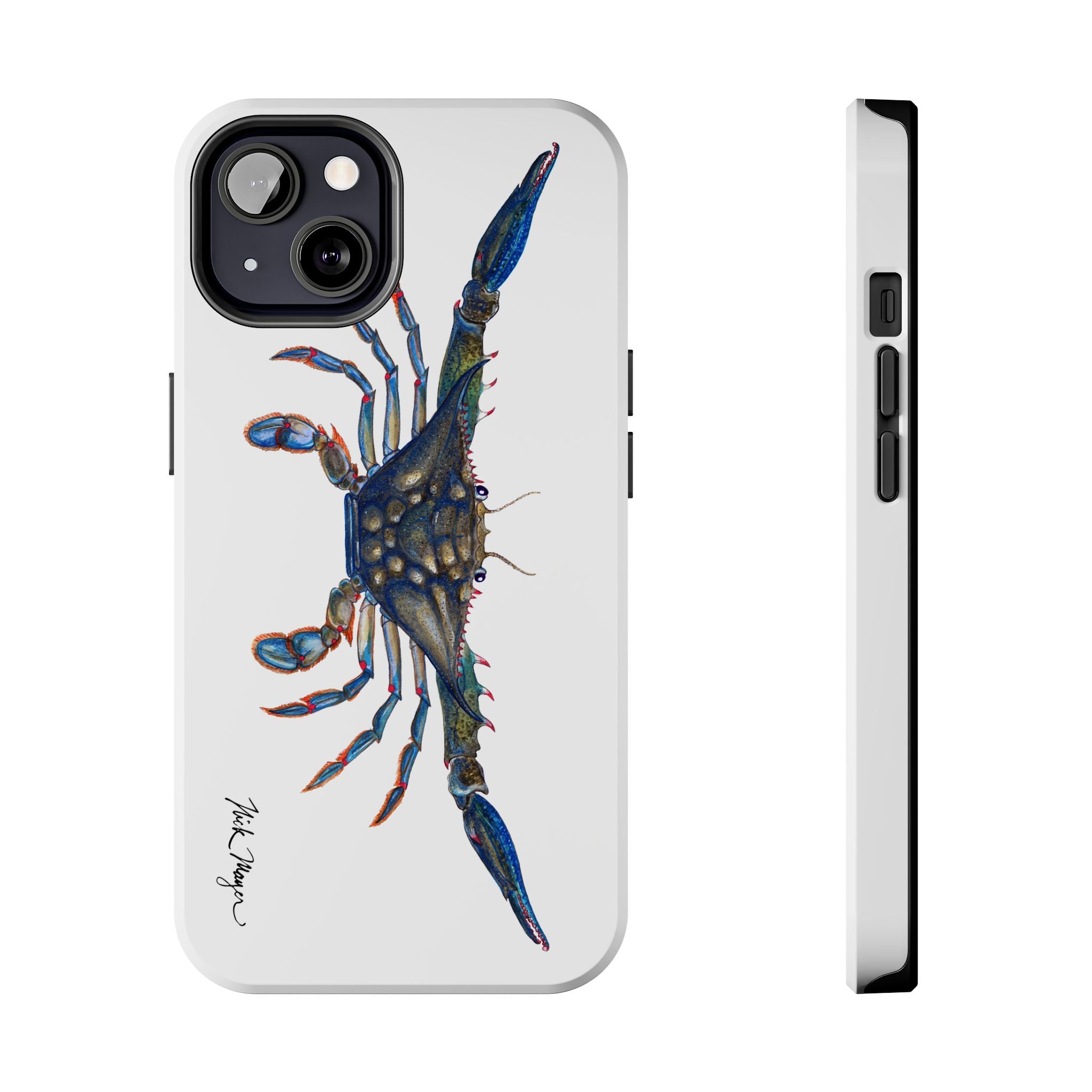 Blue Crab White Phone Case (iPhone)