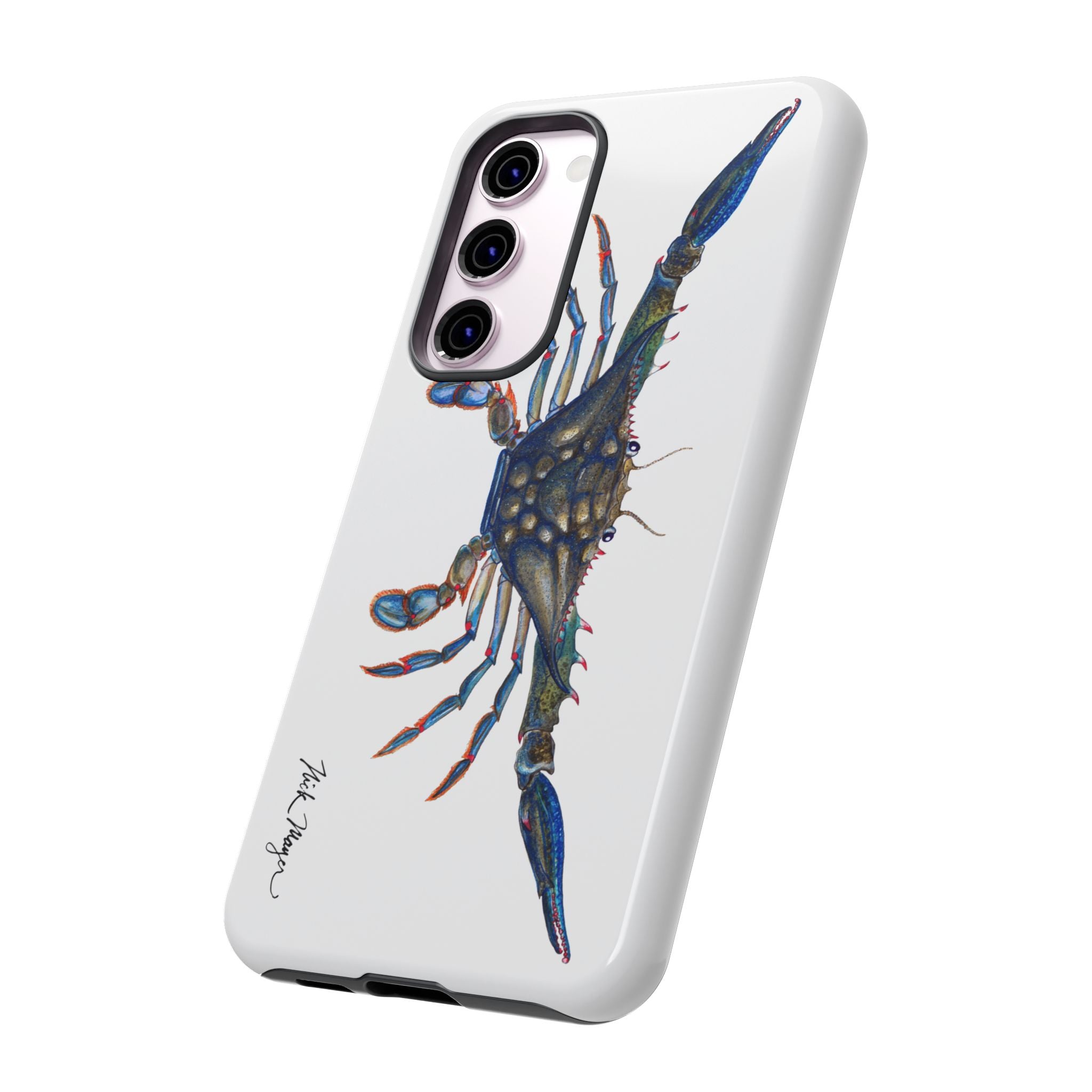 Blue Crab White Phone Case (Samsung)