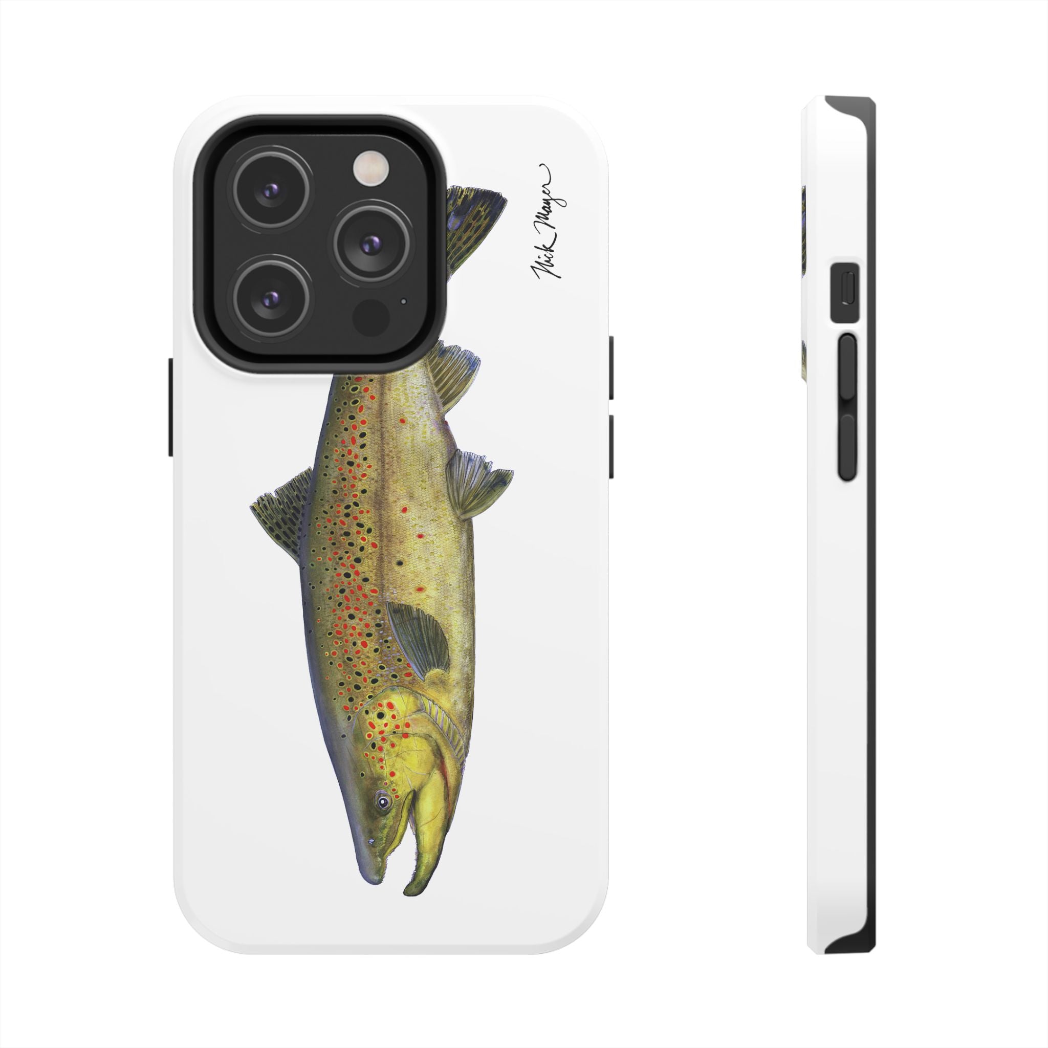 Brown Trout White Phone Case (iPhone)