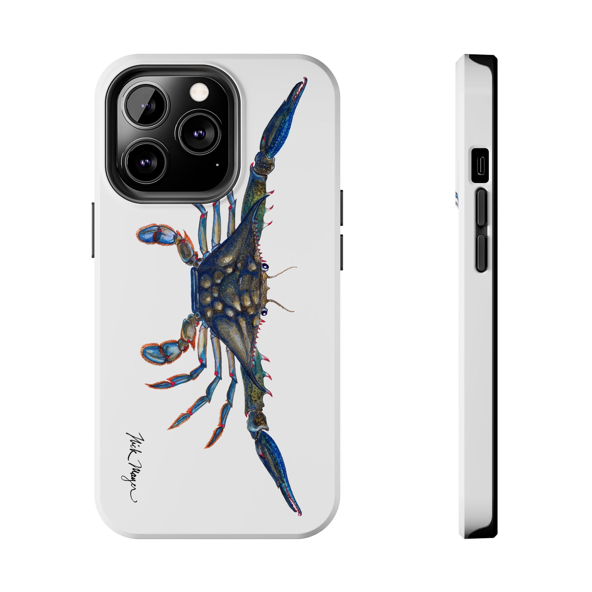 Blue Crab White Phone Case (iPhone)