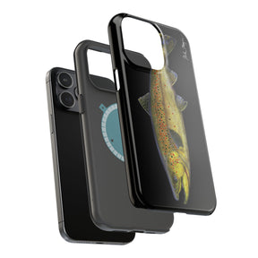 Brown Trout MagSafe Black iPhone Case