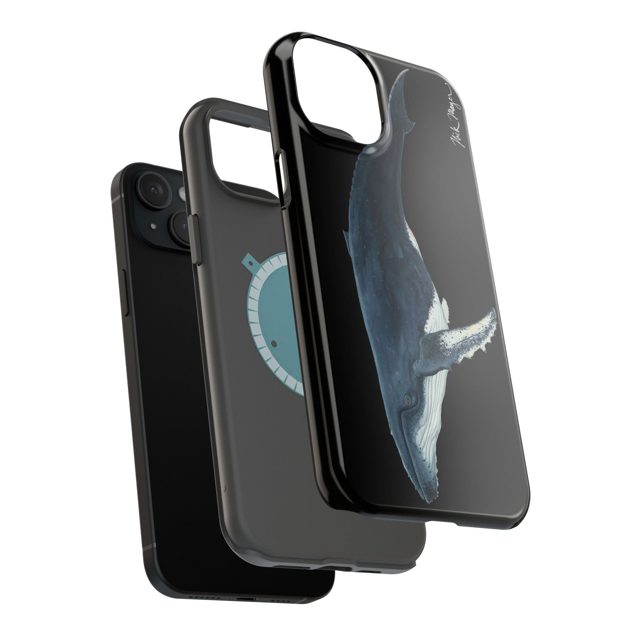 Humpback Whale MagSafe Black iPhone Case