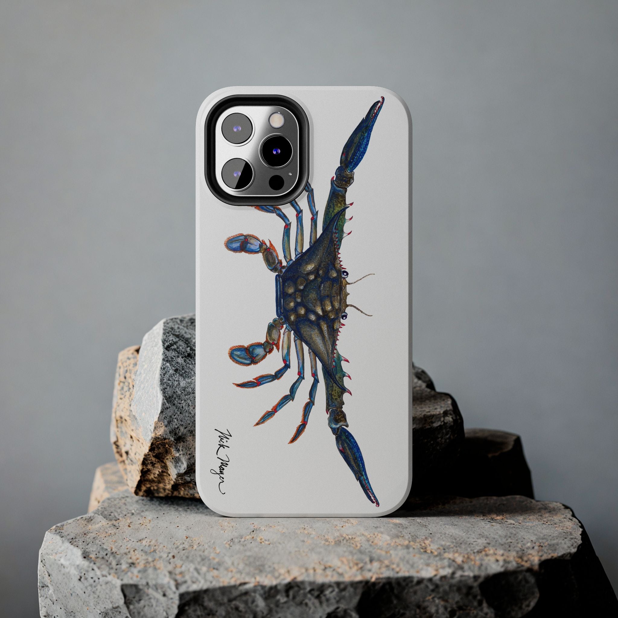 Blue Crab White Phone Case (iPhone)