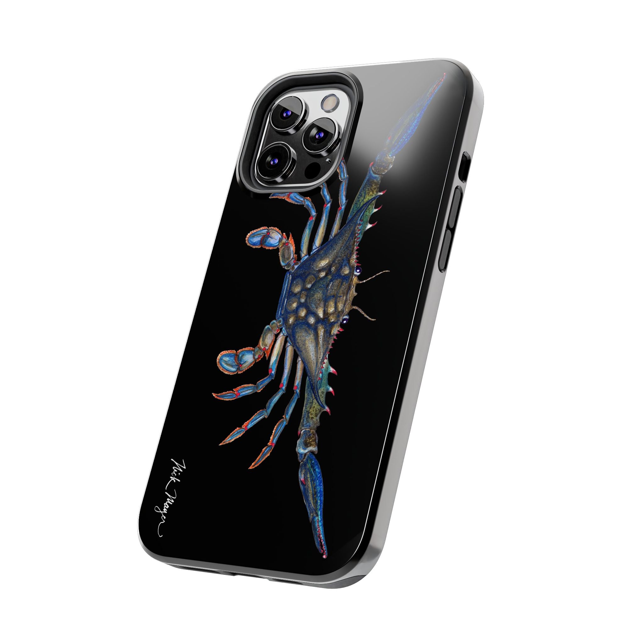 Blue Crab Black Phone Case (iPhone)