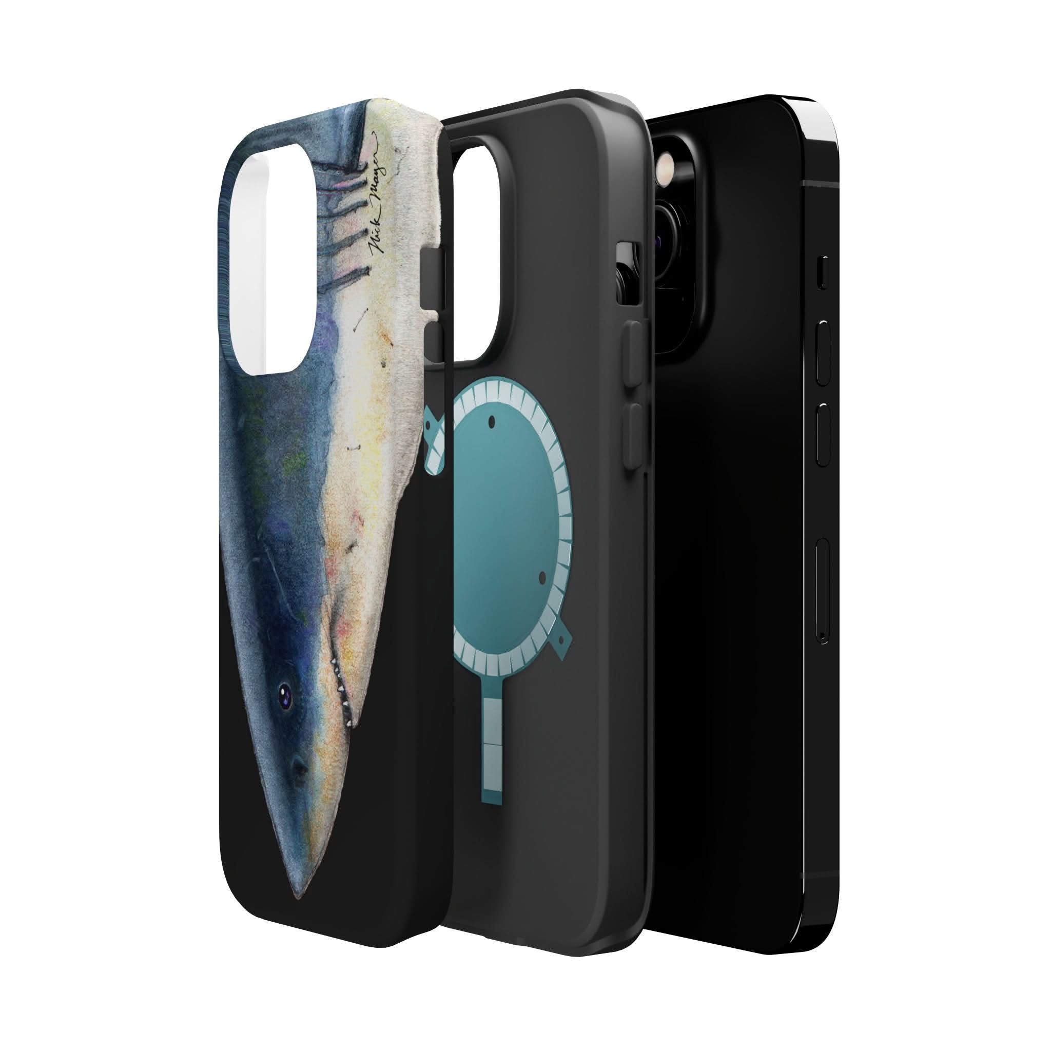 Great White Shark Face MagSafe Black iPhone Case