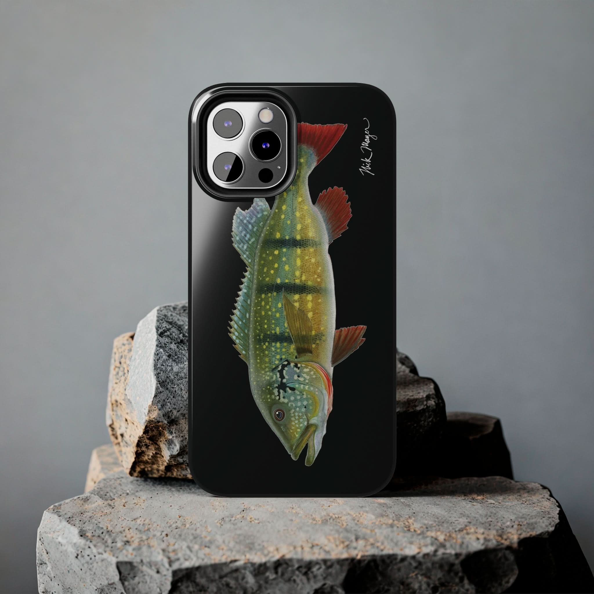 Peacock Bass Black iPhone Case