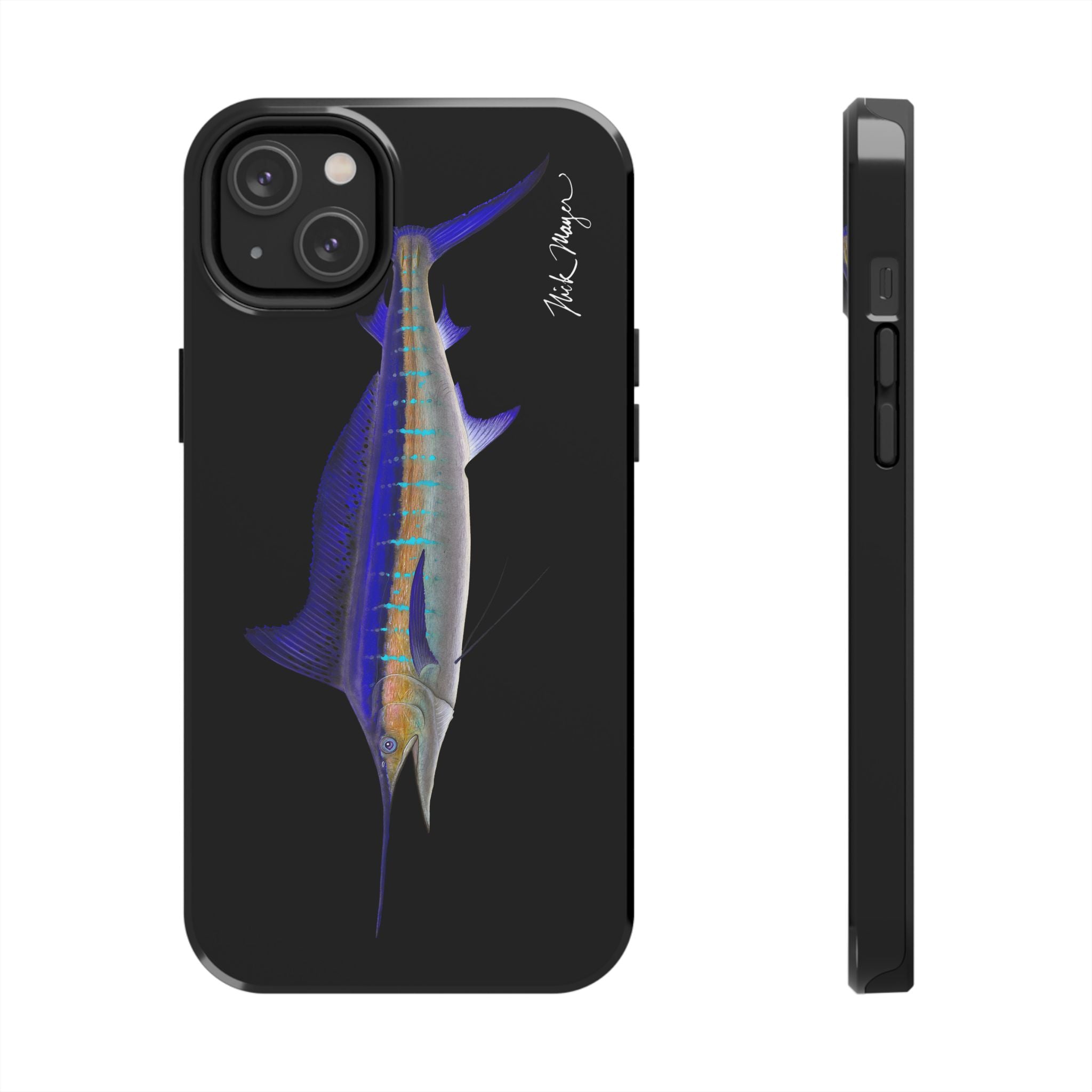 Striped Marlin Black Phone Case (iPhone)