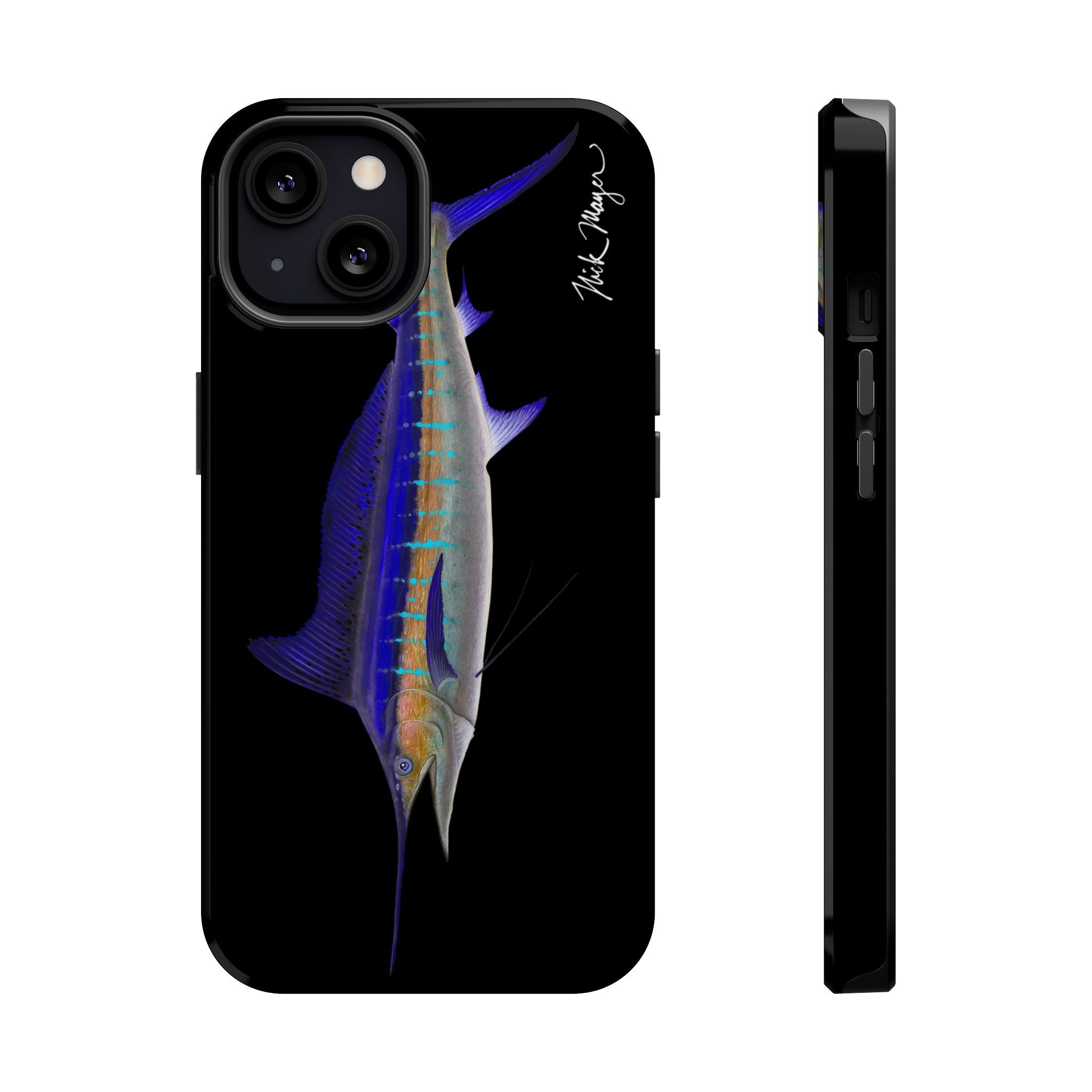 Striped Marlin MagSafe Black iPhone Case