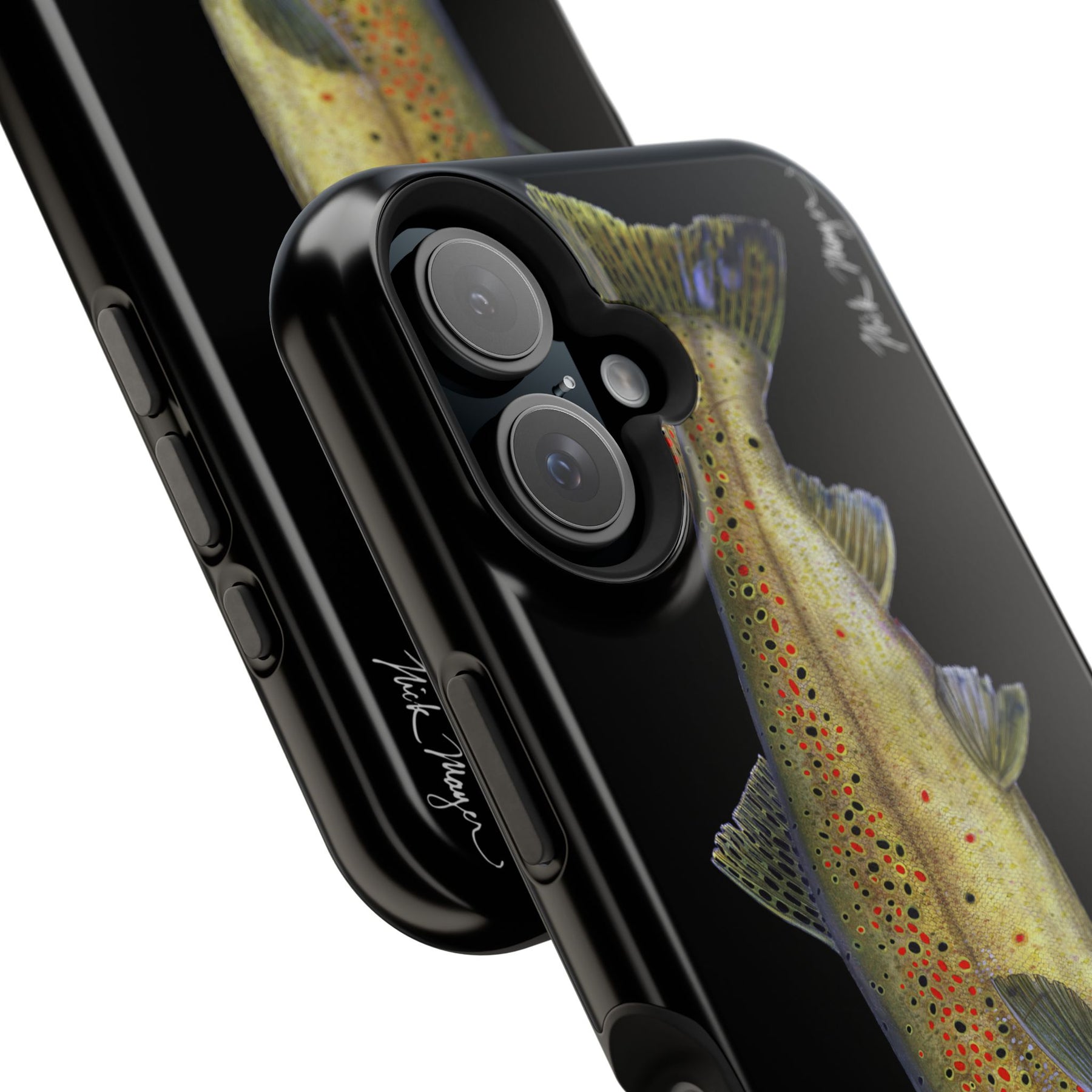 Brown Trout MagSafe Black iPhone Case