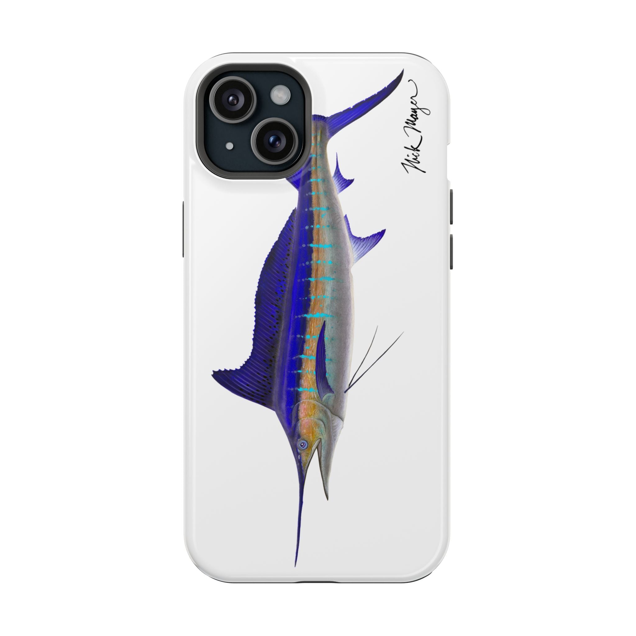 Striped Marlin MagSafe White iPhone Case