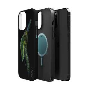 Green Sea Turtle MagSafe Black iPhone Case