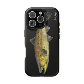 Brown Trout MagSafe Black iPhone Case