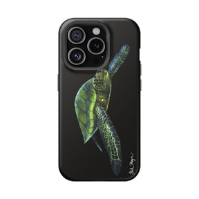 Green Sea Turtle MagSafe Black iPhone Case