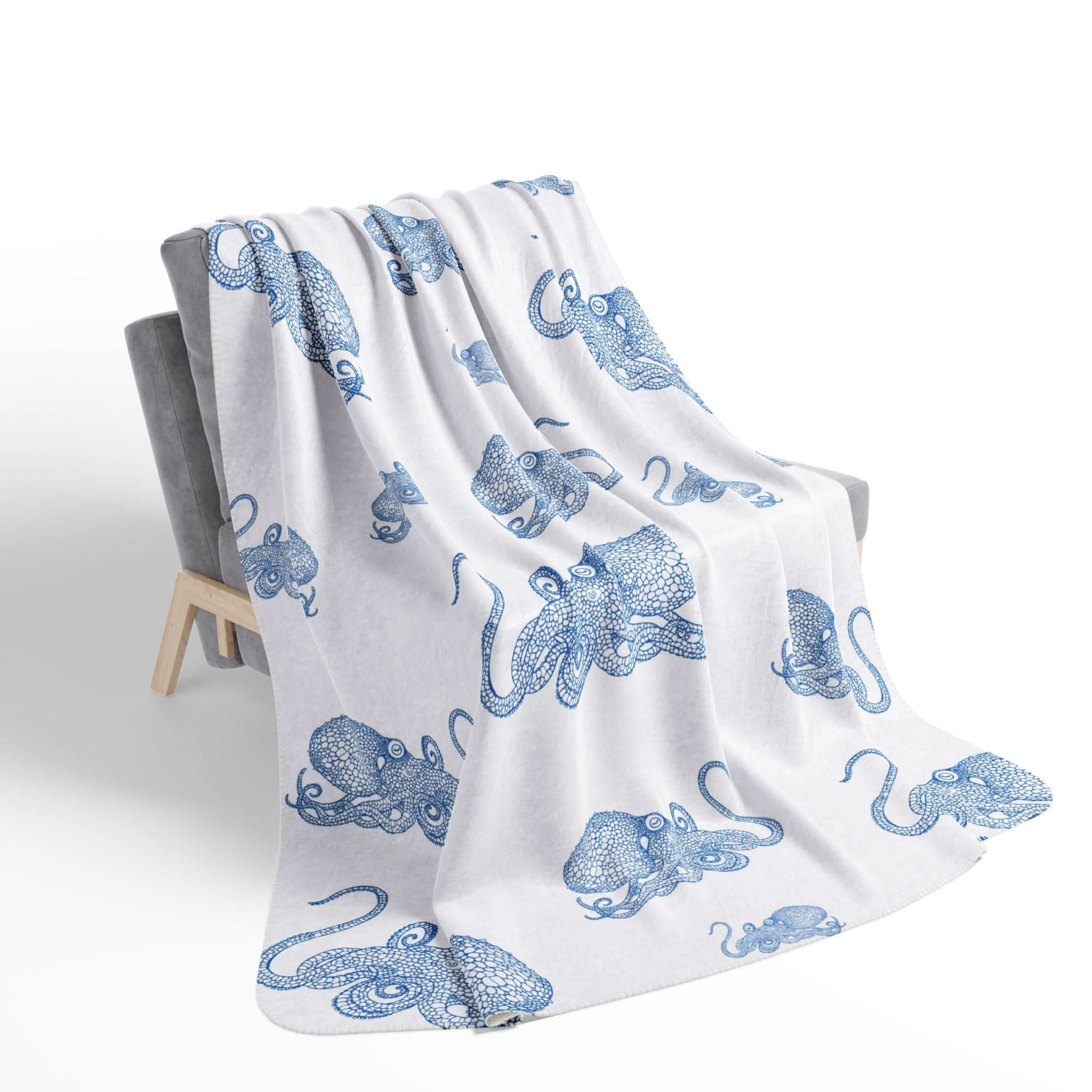 Blue Octopus Super Soft Sherpa Blanket