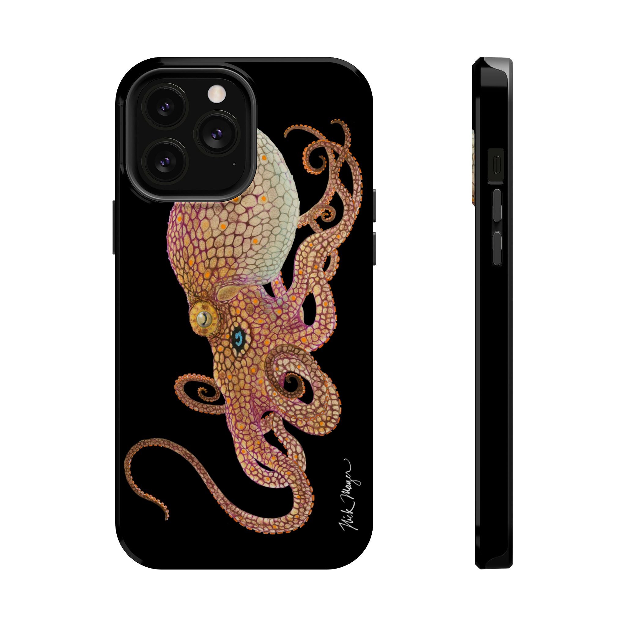 Two Spot Octopus MagSafe Black iPhone Case