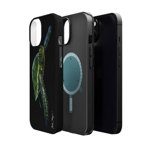 Green Sea Turtle MagSafe Black iPhone Case