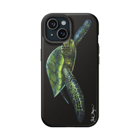 Green Sea Turtle MagSafe Black iPhone Case